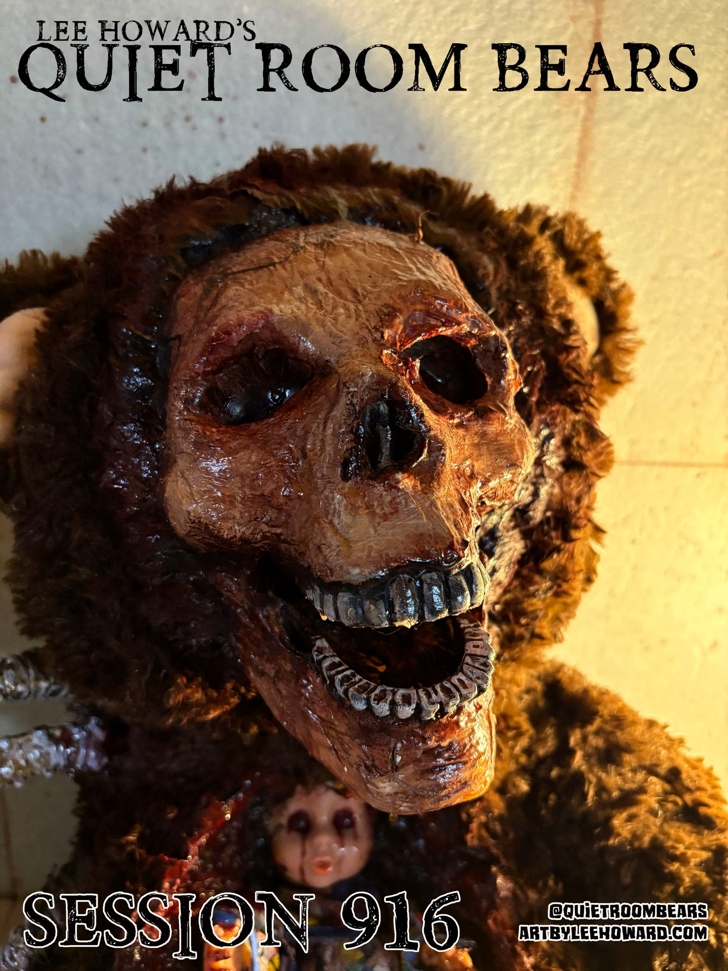 Quiet Room Bears - Session 916 - Horror Art Teddy Bear by Lee Howard