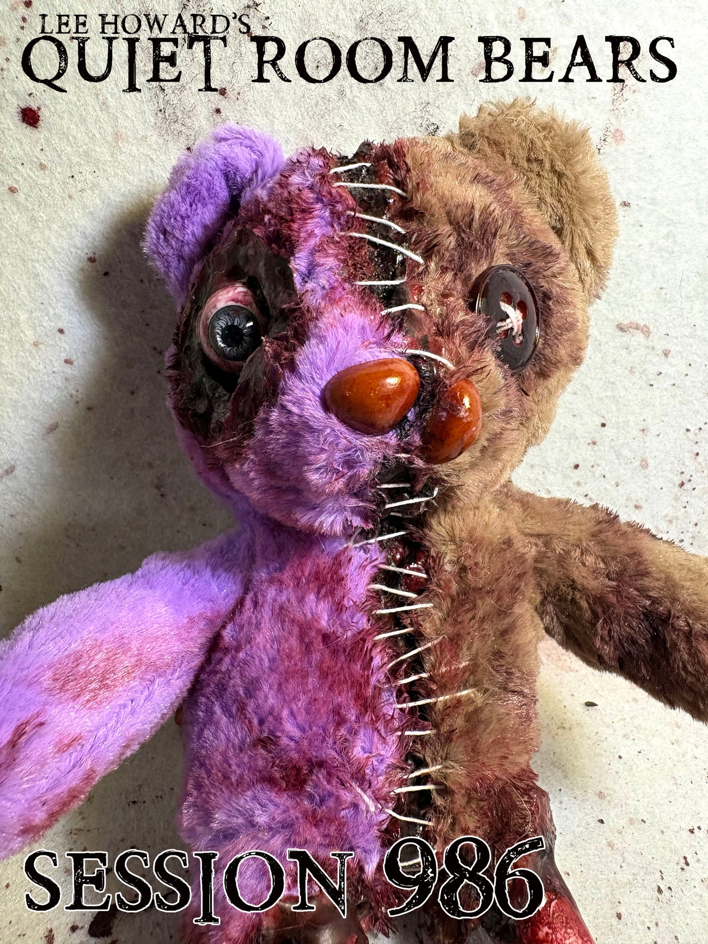 Quiet Room Bears - Session 986 - Horror Art Teddy Bear by Lee Howard