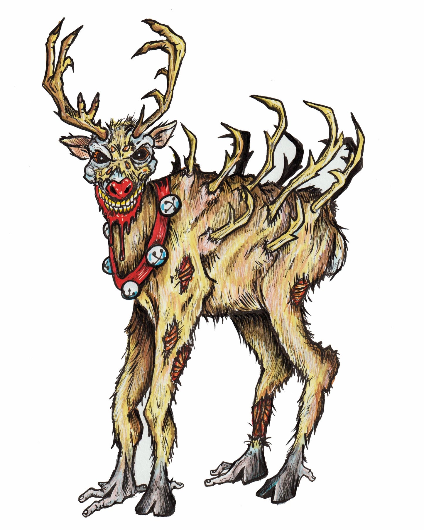 Christmas HORROR! Rudolph Art Print 8x10 - Signed