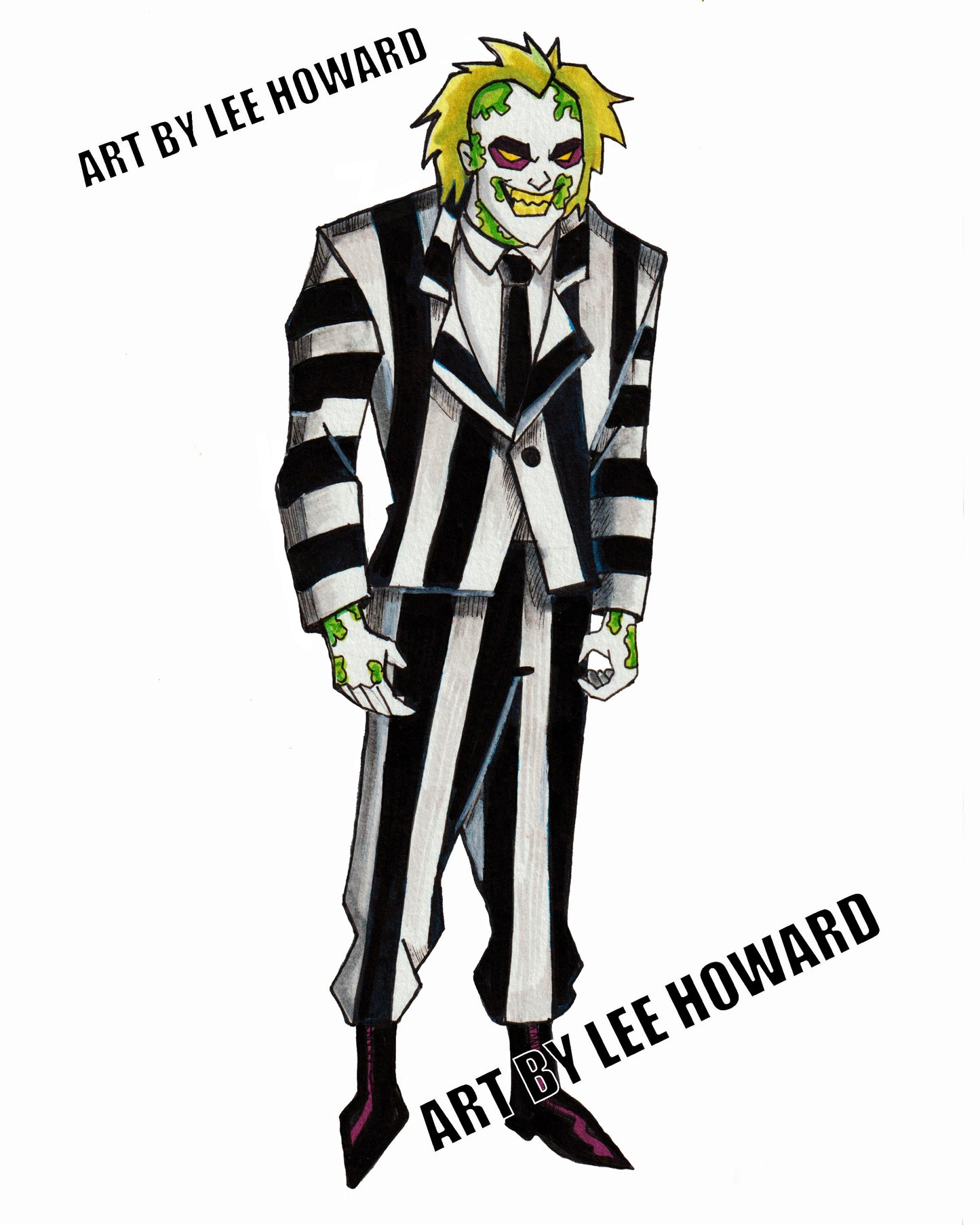 Beetlejuice - Batman Animated Series Style! 7x10 ORIGINAL Drawing