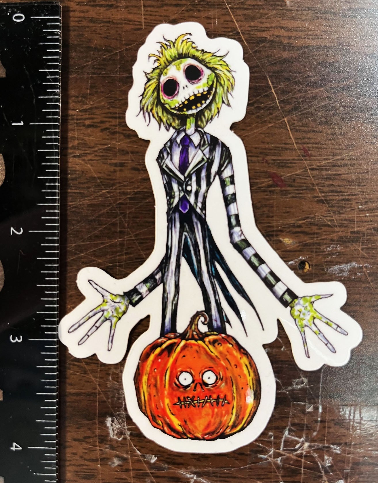 Beetlejuice Jack Skellington Mashup 4" STICKER!