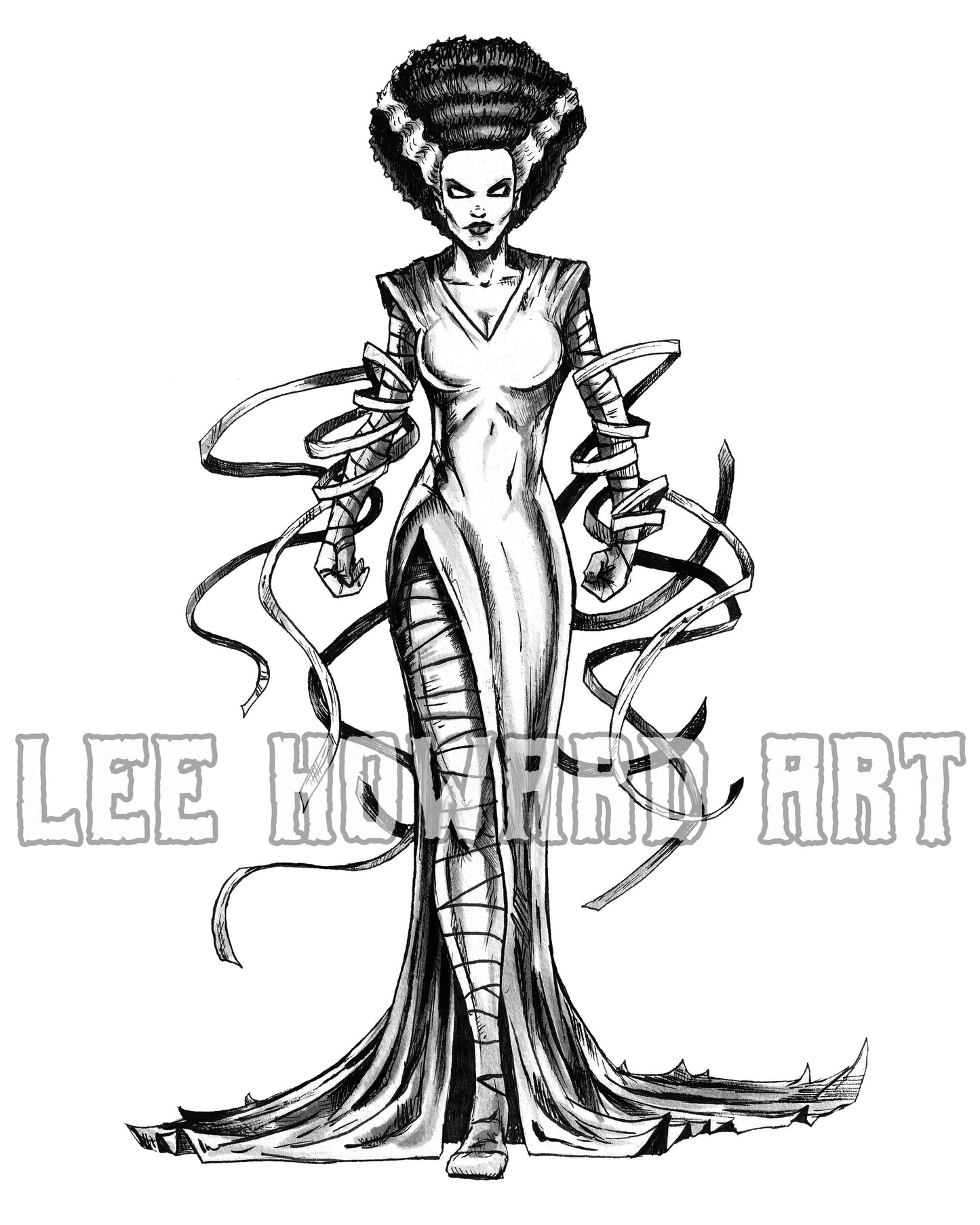 Bride of Frankenstein - SPAWN Style 7" x 10" Original Drawing