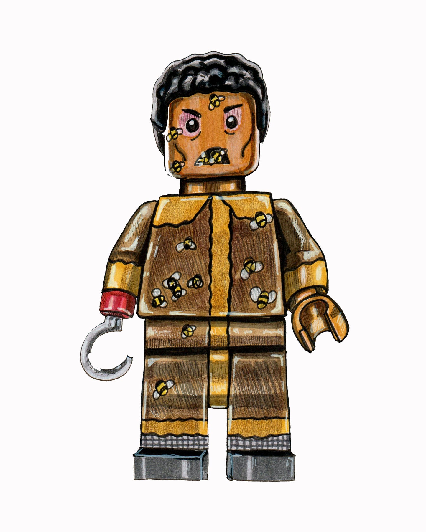 Candyman - in a 'Brick Toy' Style - 9"x12" Original Drawing