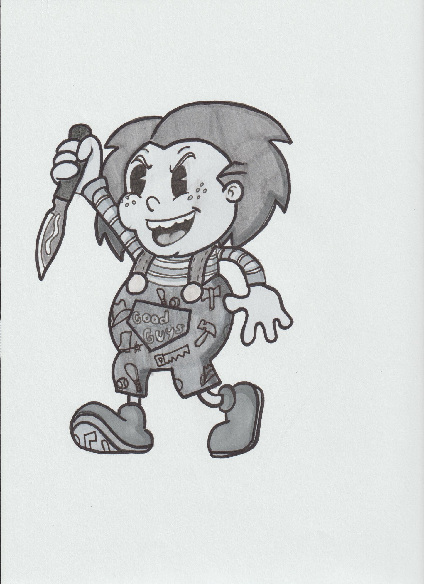 CHUCKY - 1930s Cartoon Style - 9"x12" Original Drawing