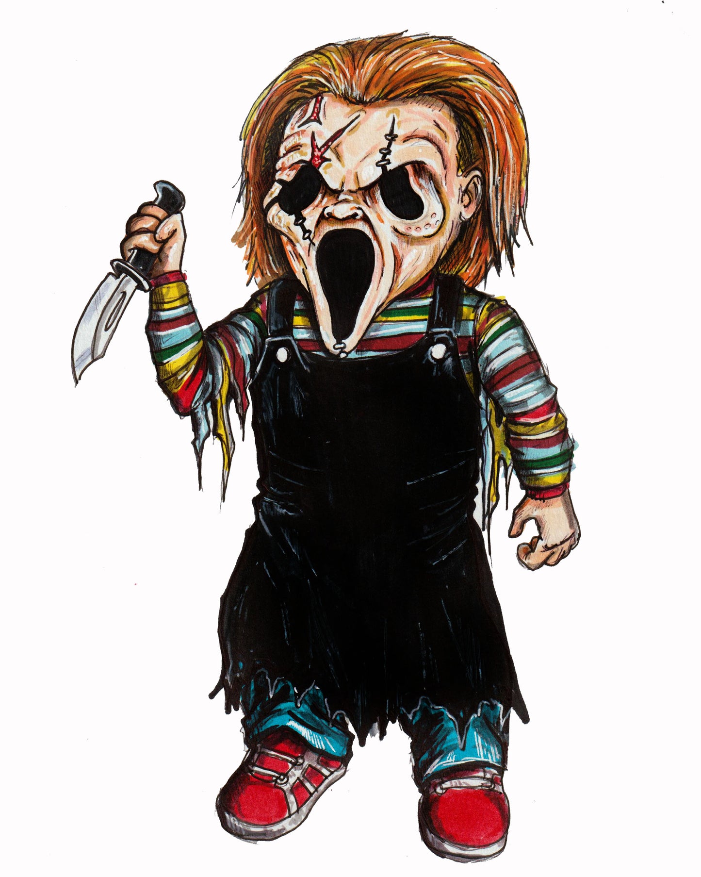 Chucky / SCREAM - Horror Mashup 8" x 10" Print/Reproduction