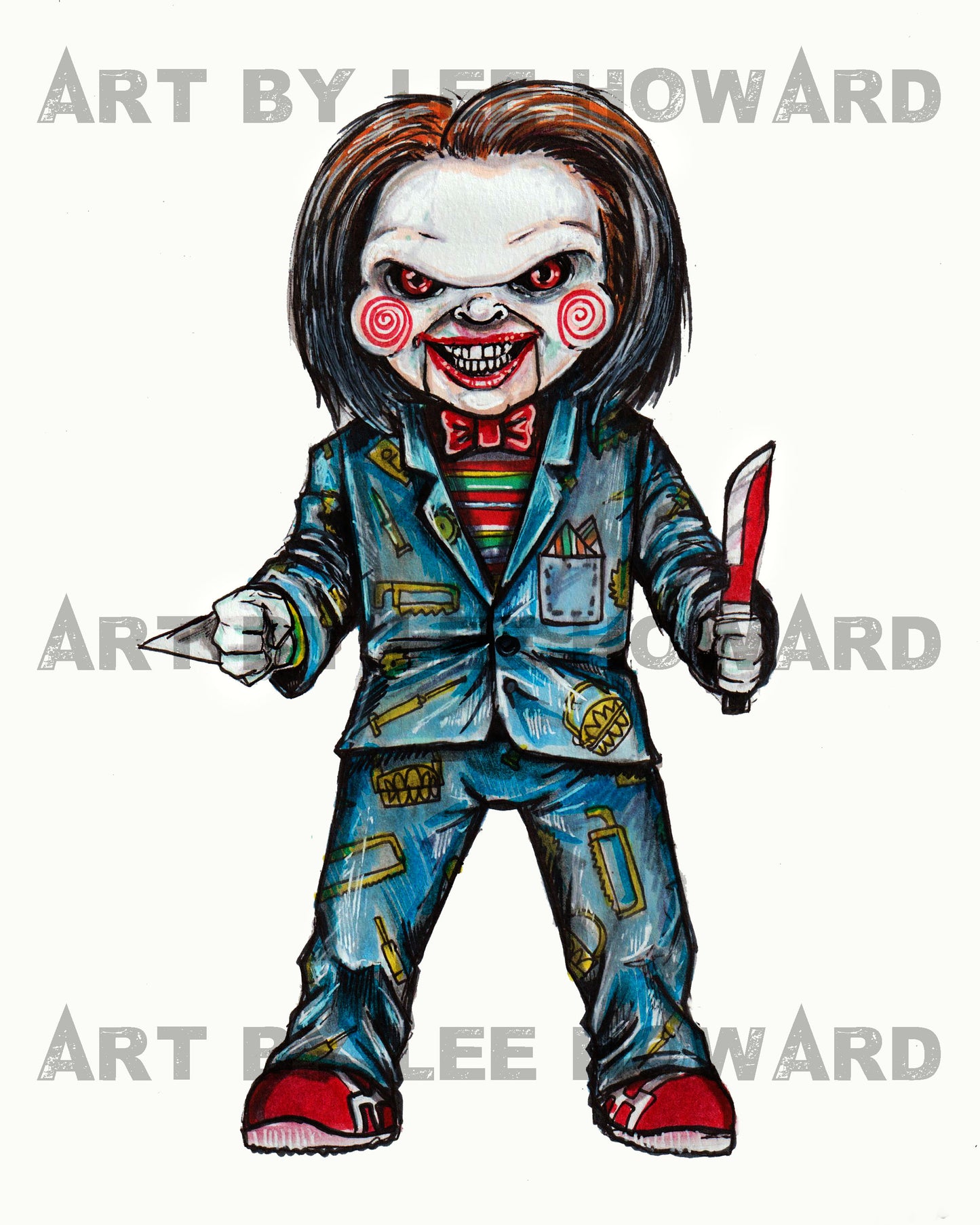 Billy the SAW Puppet / Chucky - Horror Mashup 8" x 10" Print/Reproduction