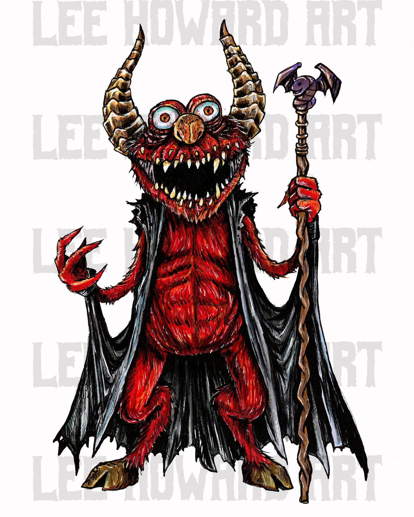 Sesame Street HORROR - ELMO 8" x 10" Print/Reproduction - signed!