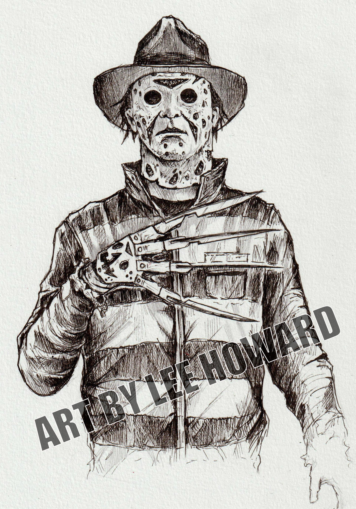 Freddy, Jason, Michael Myers MASHUP Horror Character - 7"x10" Art Print