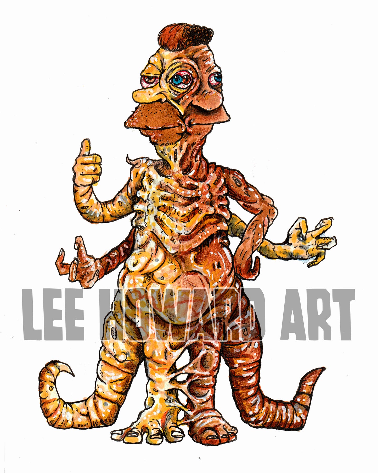 Lenny and Carl - Simpsons HORROR - Original Drawing 7" x 10" SIGNED!
