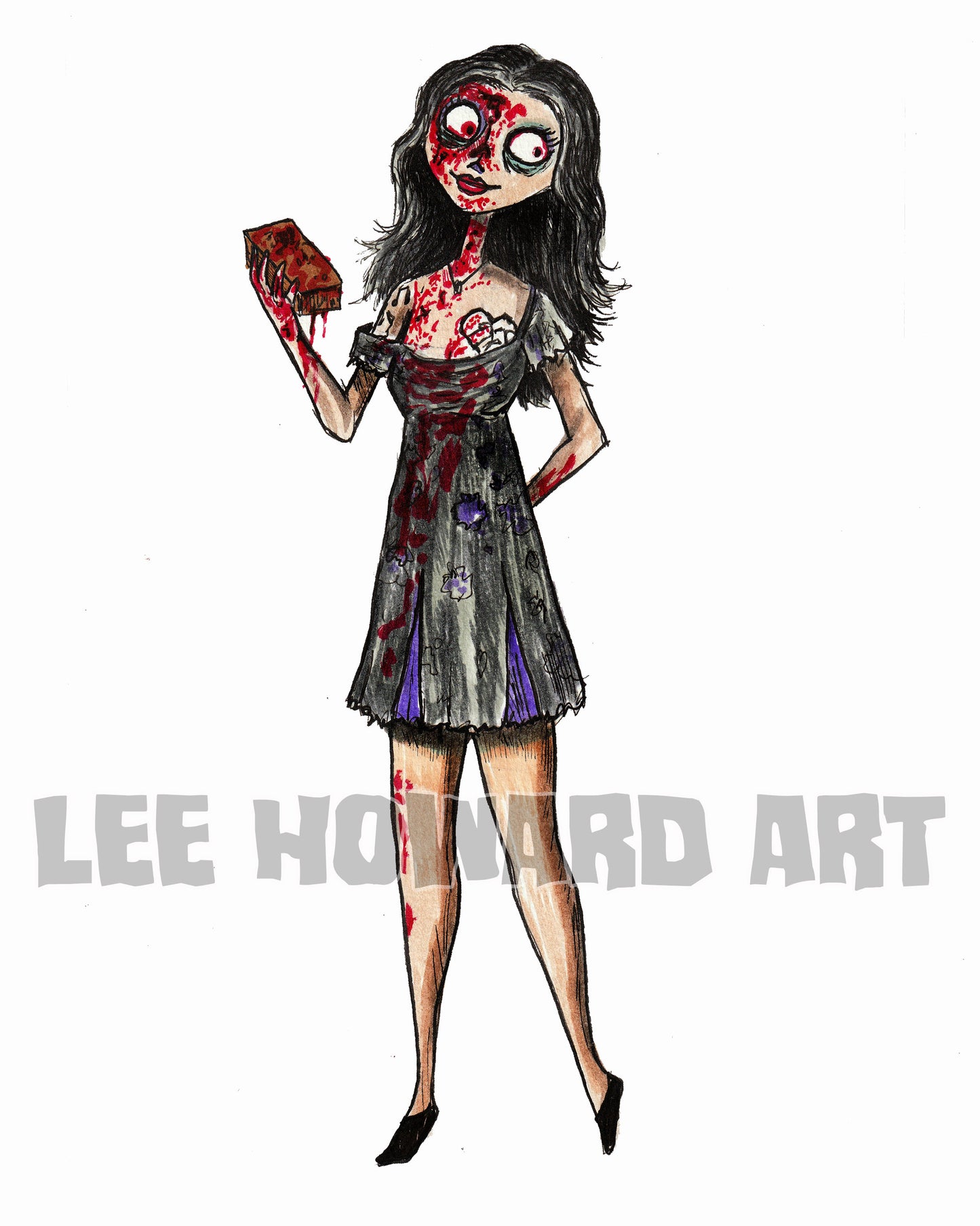 Nikki from OBSESSION - Tim Burton Style 7" x 10" Original Drawing