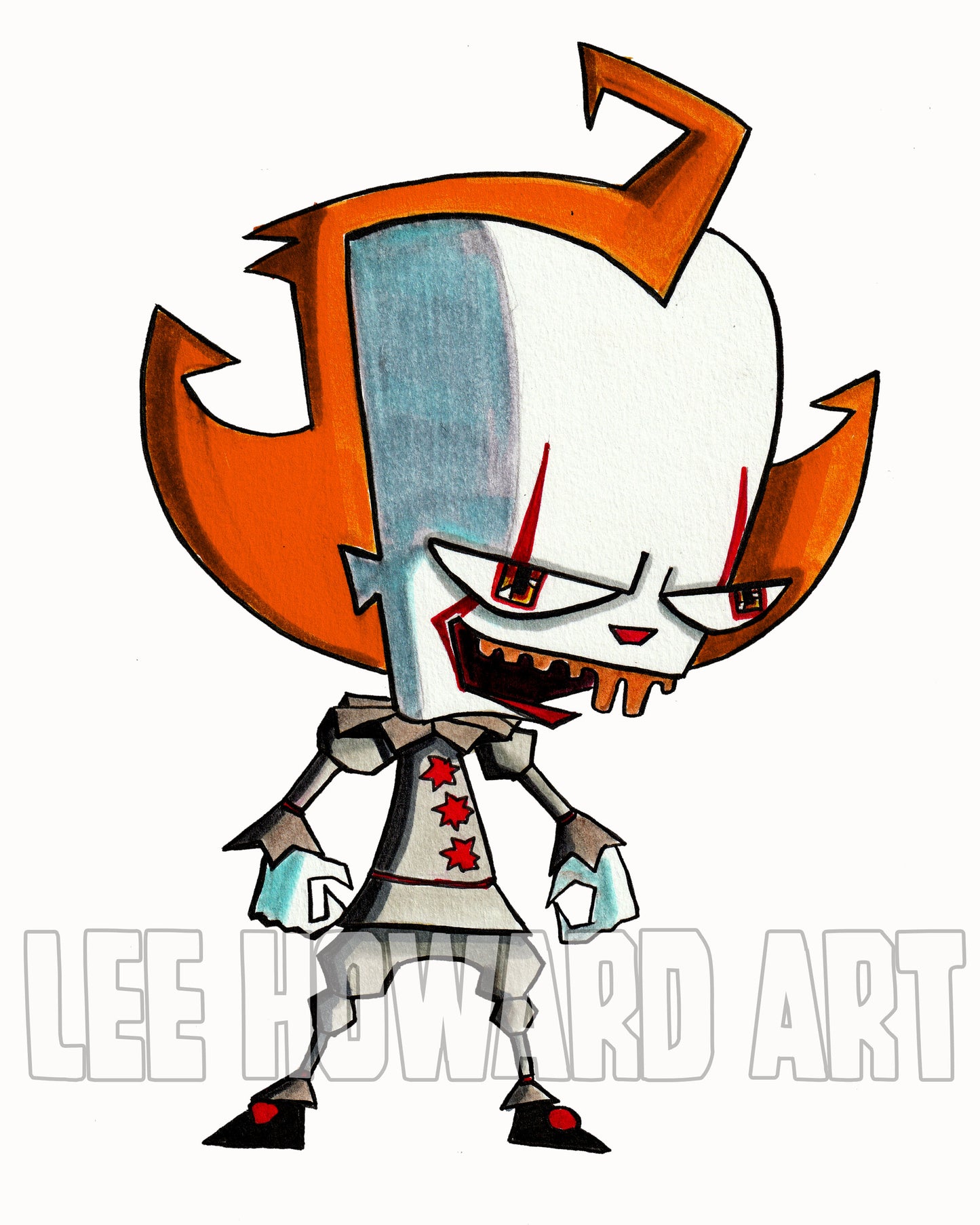 Pennywise Art Print - Invader Zim STYLE - 8x10 - Welcome to Derry - Signed