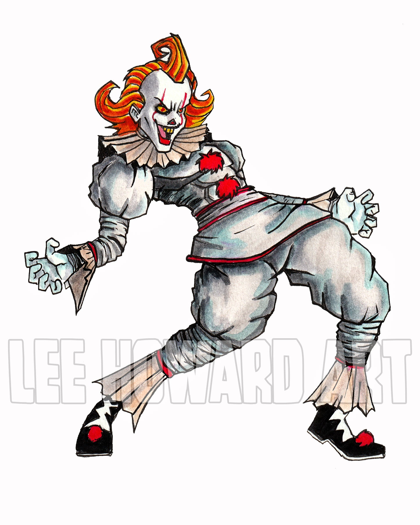 Pennywise Art Print - Jojo's Bizarre Adventure STYLE - 8x10 - Welcome to Derry - Signed