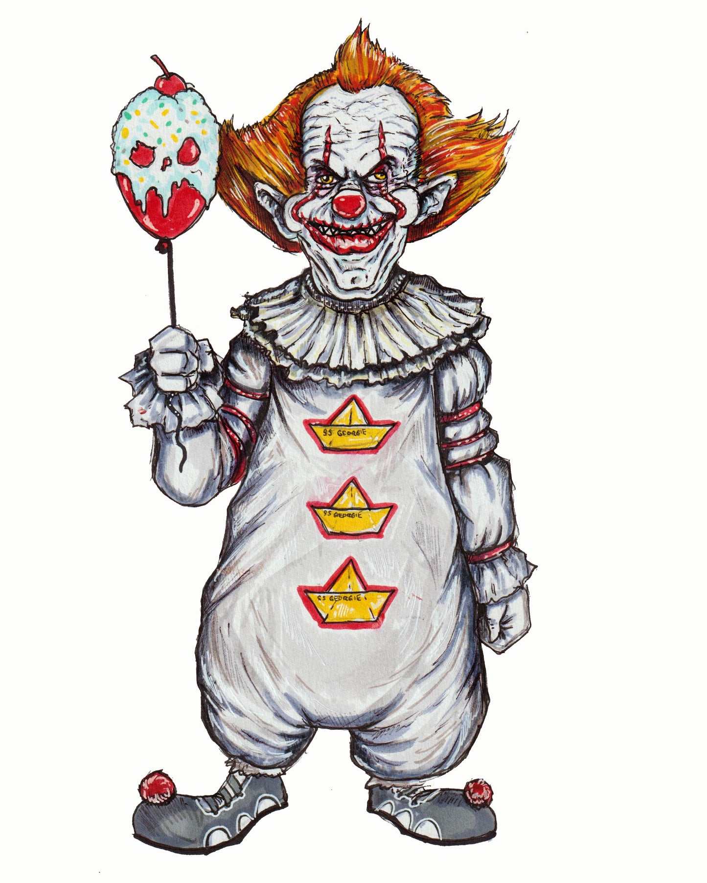 Killer Klown / Pennywise - Horror Mashup 8" x 10" Print/Reproduction