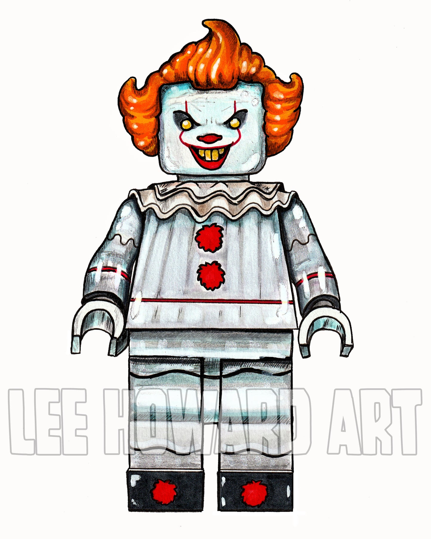 Pennywise Art Print - LEGO STYLE - 8x10 - Welcome to Derry - Signed