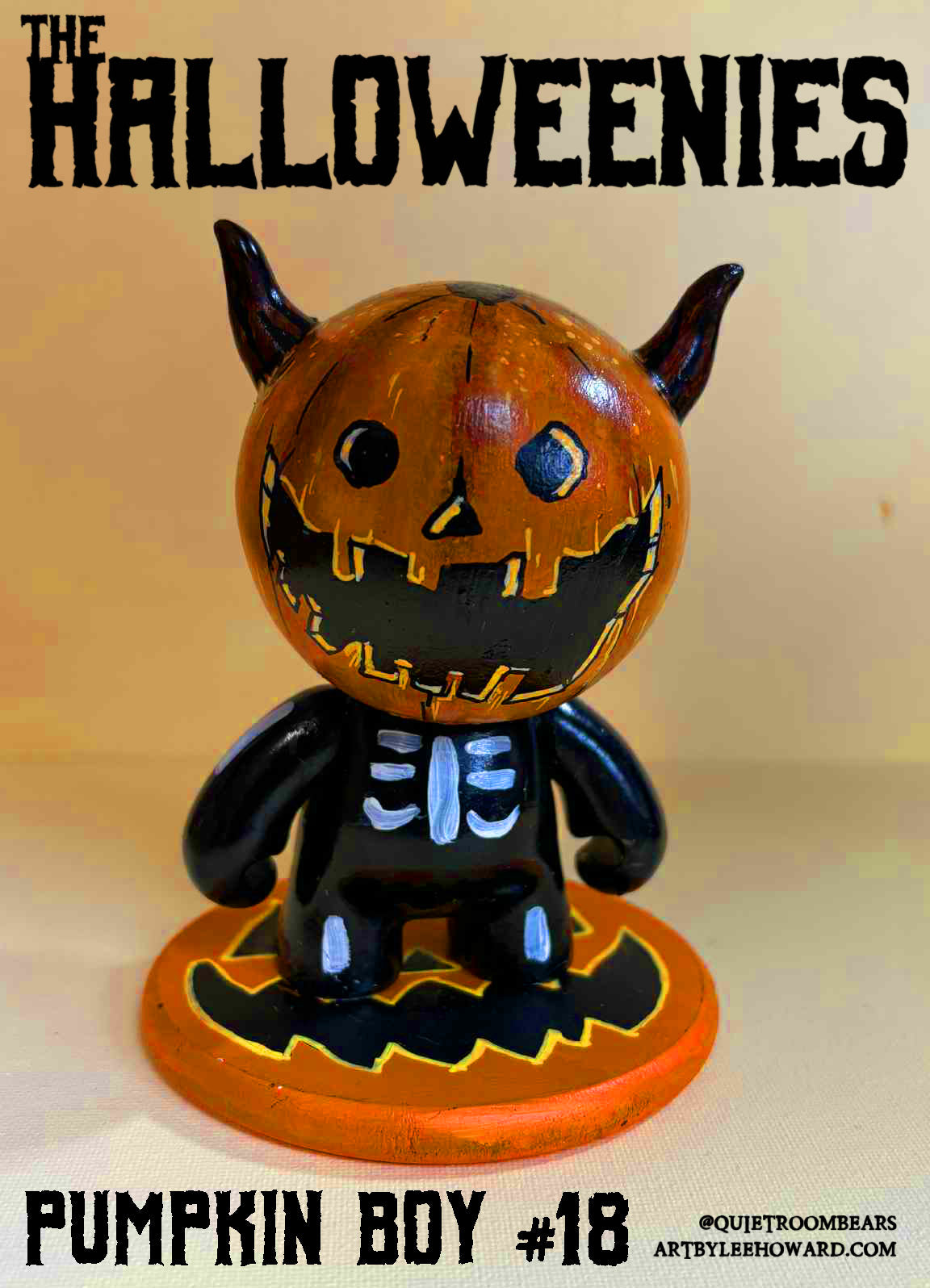 The Halloweenies - Pumpkin Boy #18 - Hand Painted 5" Custom Toy