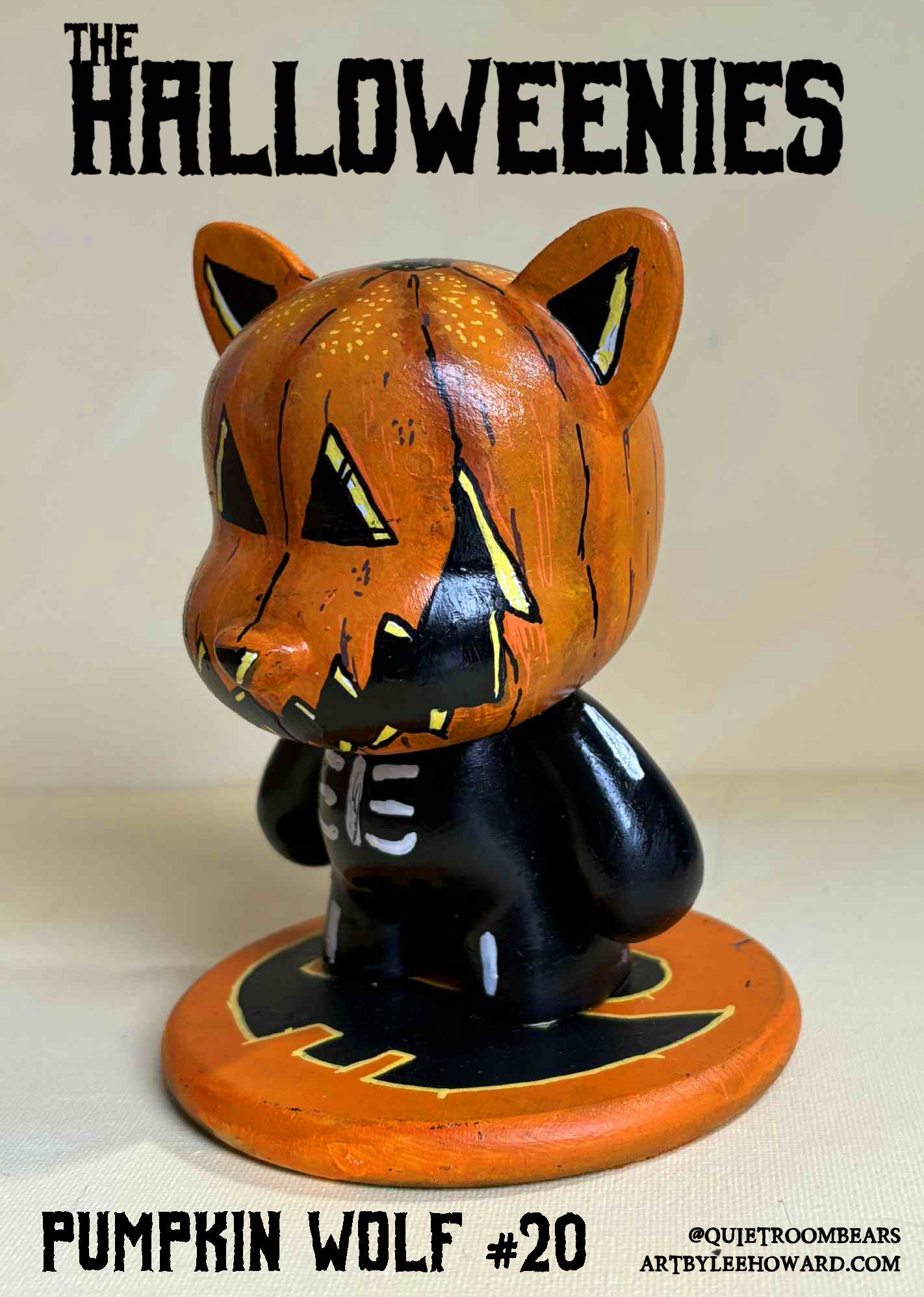 The Halloweenies - Pumpkin Wolf #20 - Hand Painted 5" Custom Toy