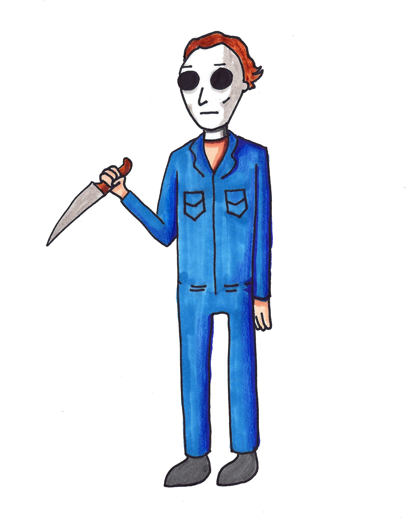 Michael Myers: Rick and Morty Style - Original Art 9"x12"