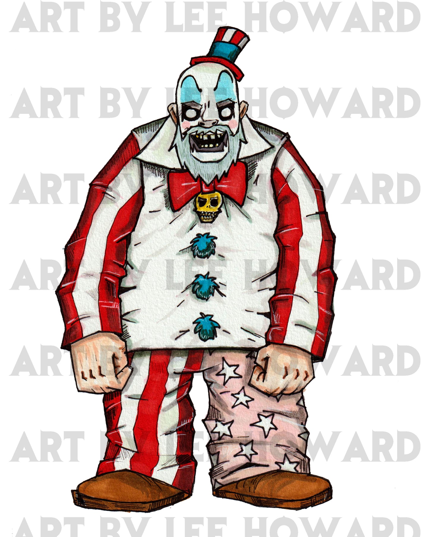 Captain Spaulding: Gorillaz Style! 8"x10" Print/Reproduction - Signed By Artist!