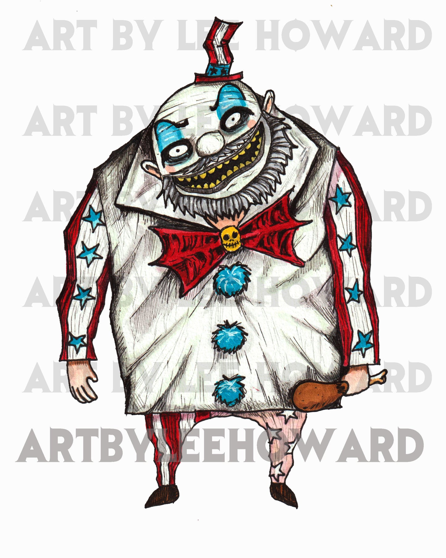Captain Spaulding: Tim Burton Style! 8"x10" Print/Reproduction - Signed By Artist!