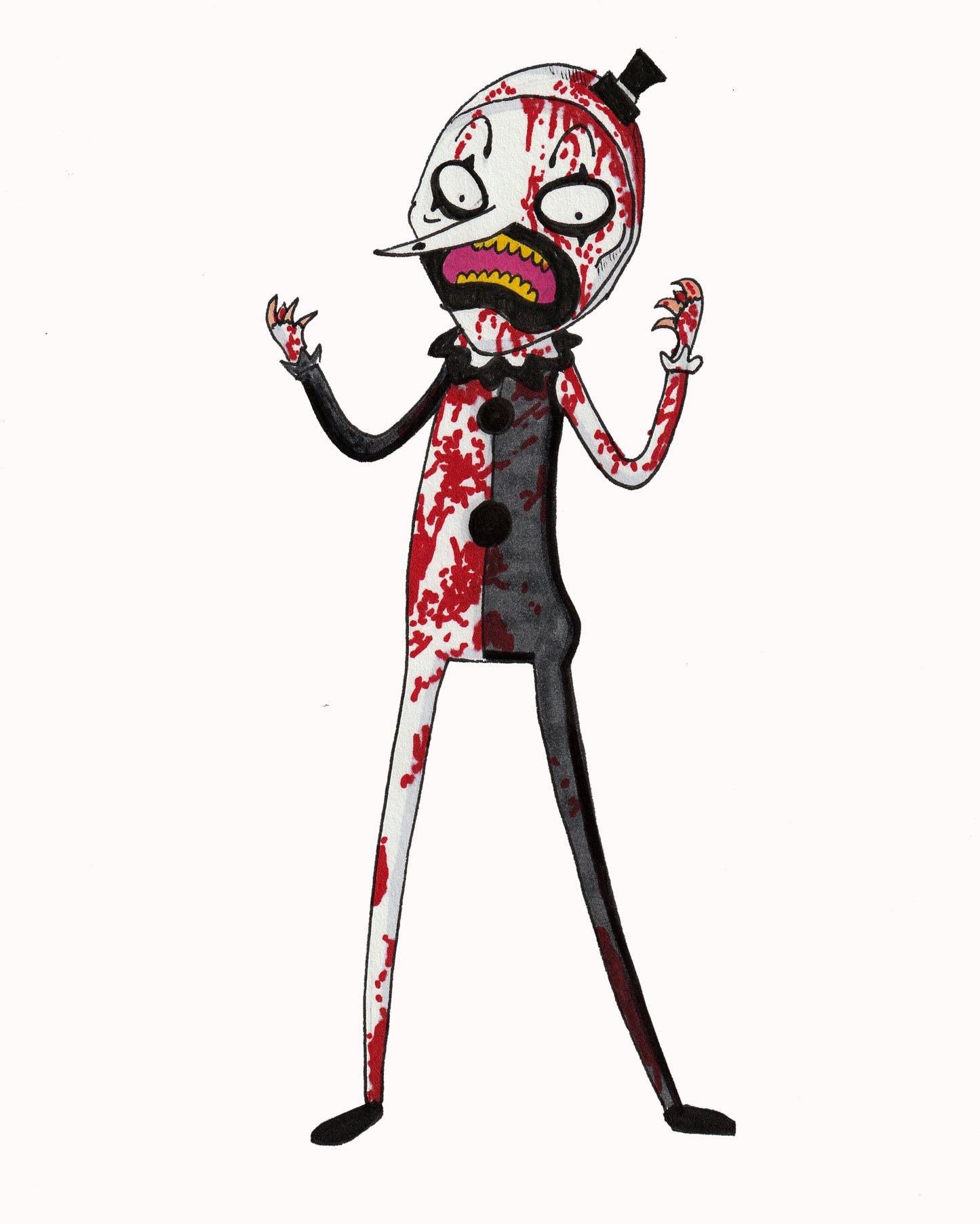 Art the Clown - in an ‘Adventure Time' style - 9"x12" Original Drawing