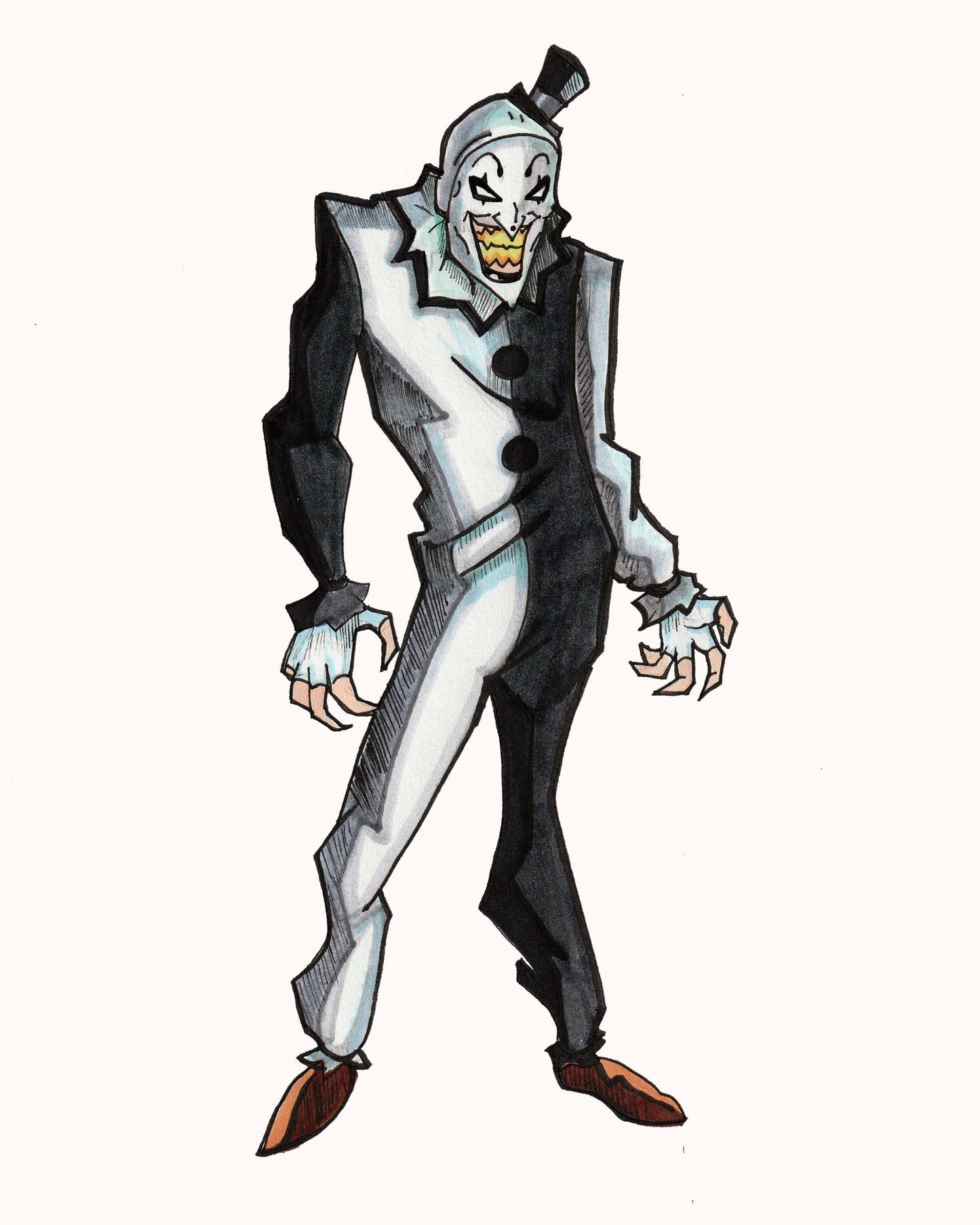 Art the Clown - in a Batman Animated Series style - 9"x12" Original Drawing