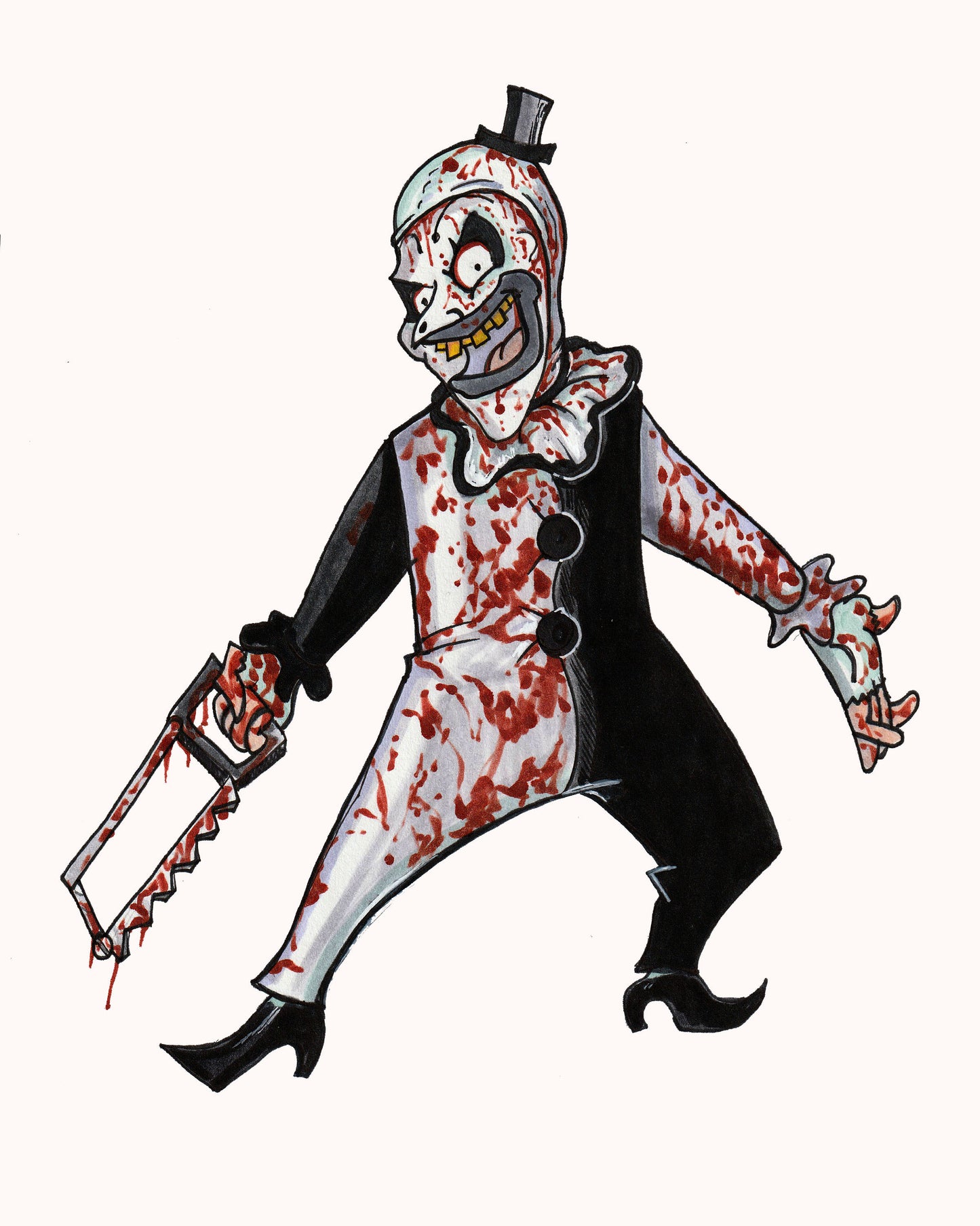 Art the Clown in a Beetlejuice Animated Series Style 8x10 PRINT/Reproduction - Signed by Artist