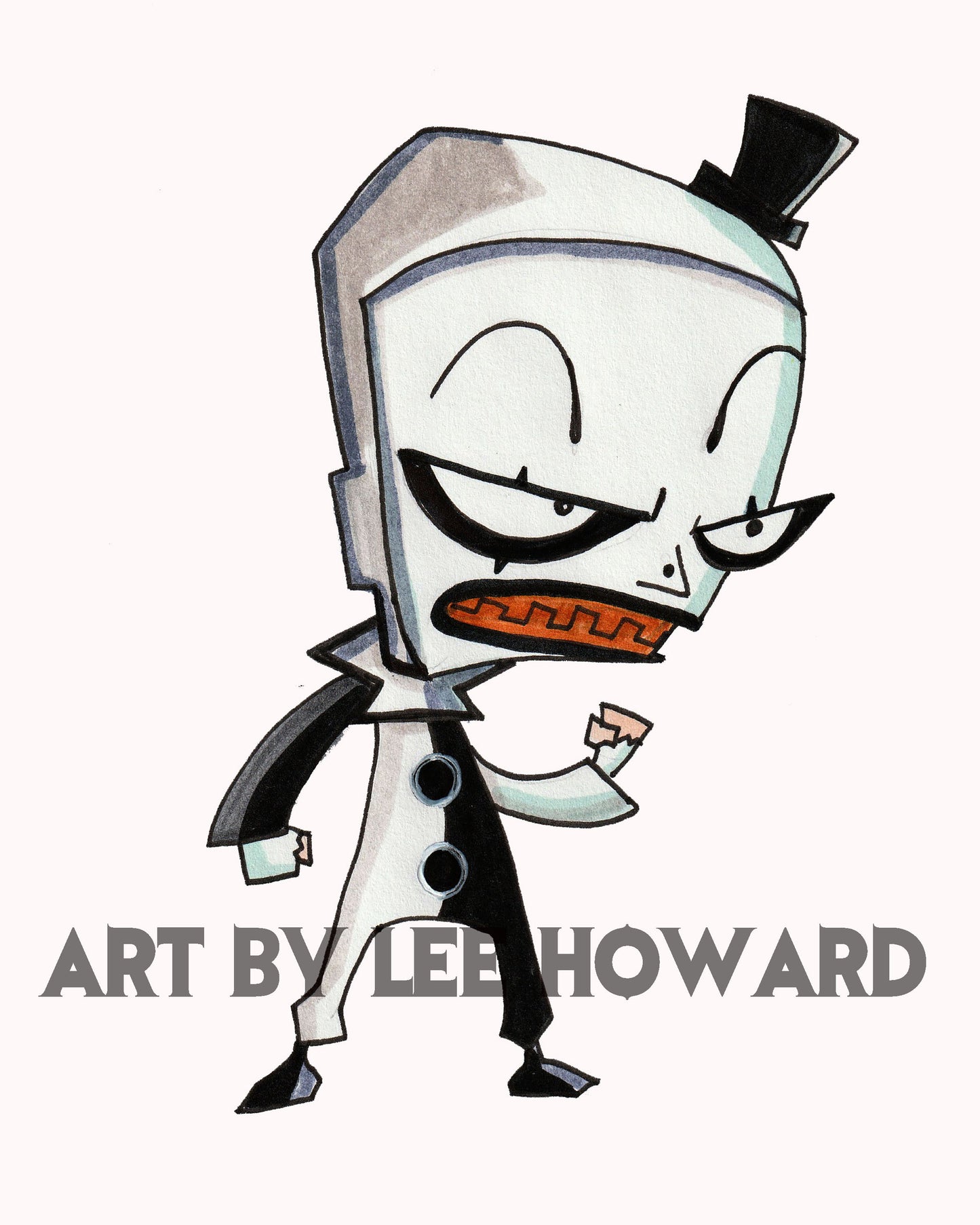 Art the Clown in an Invader Zim Style 8x10 PRINT/Reproduction - Signed by Artist