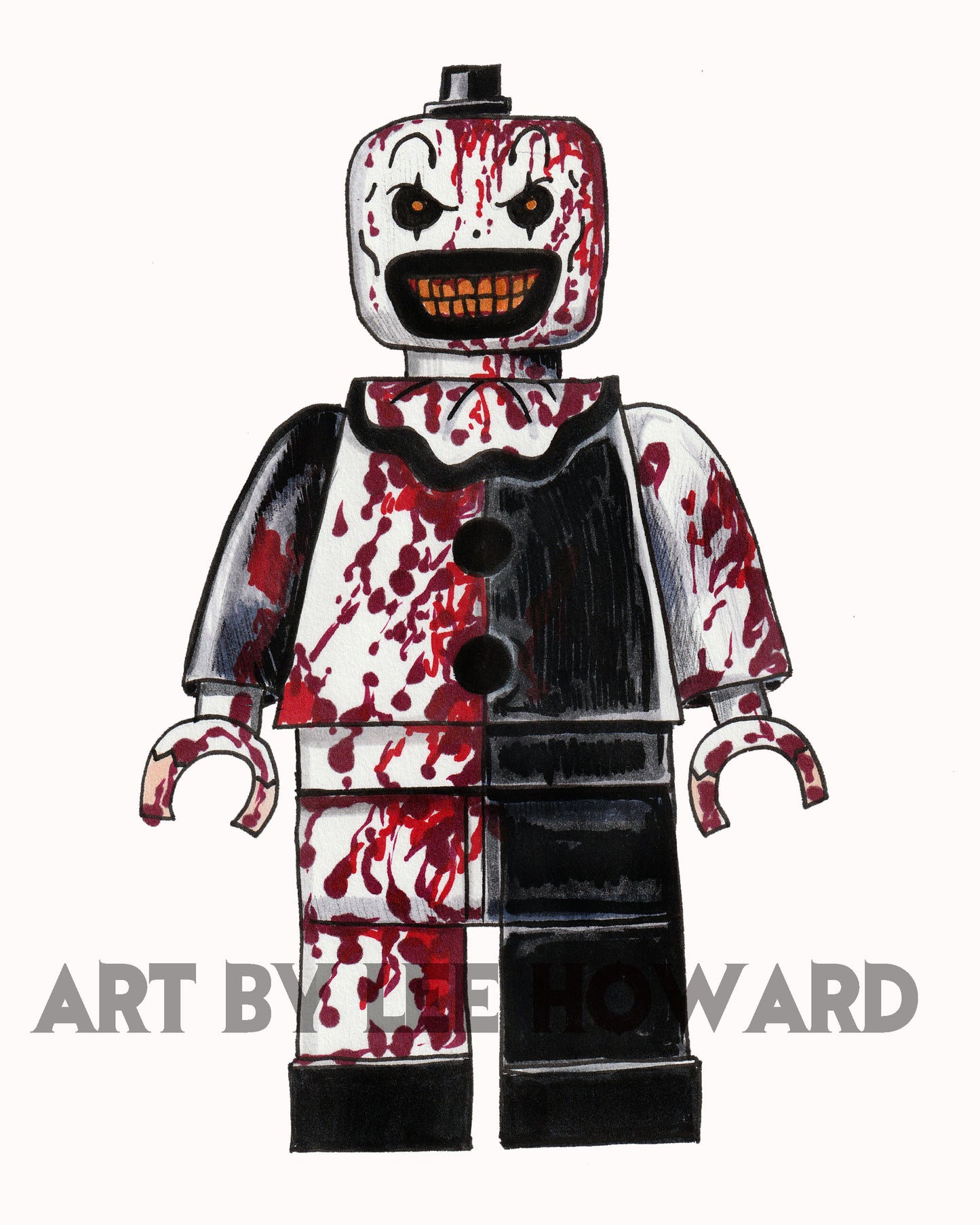 Art the Clown in a Lego Style 8x10 PRINT/Reproduction - Signed by Artist