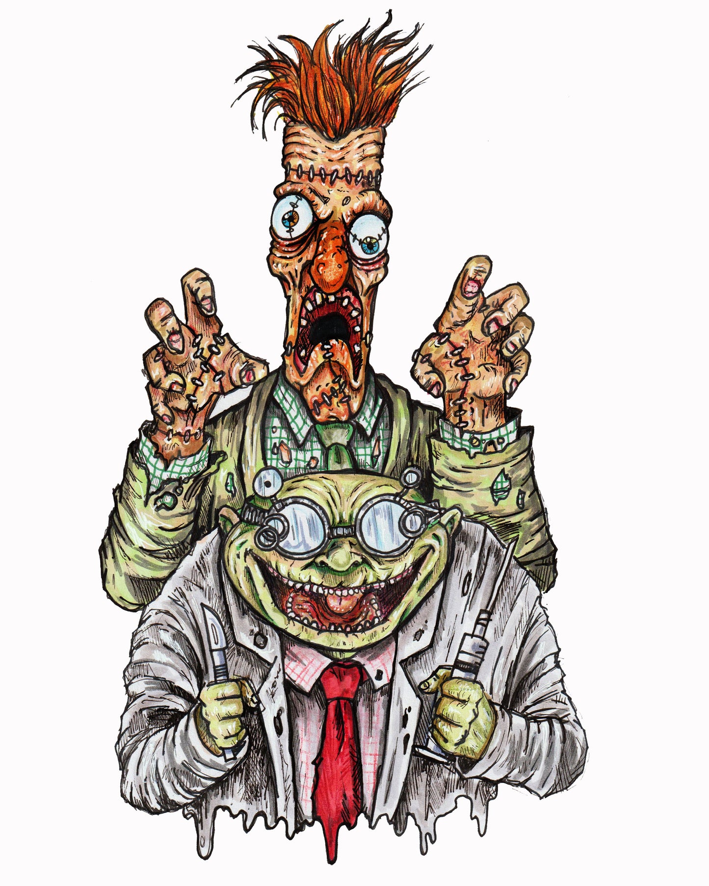 The Monster Show - Dr Honeystein & Breaker - 8x10 PRINT/Reproduction - Signed by Artist