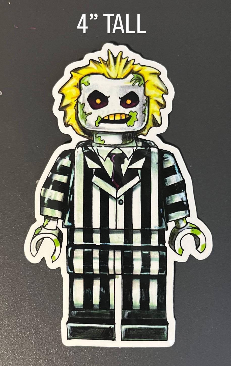 Beetlejuice Lego Style 4" Vinyl Glossy Sticker!