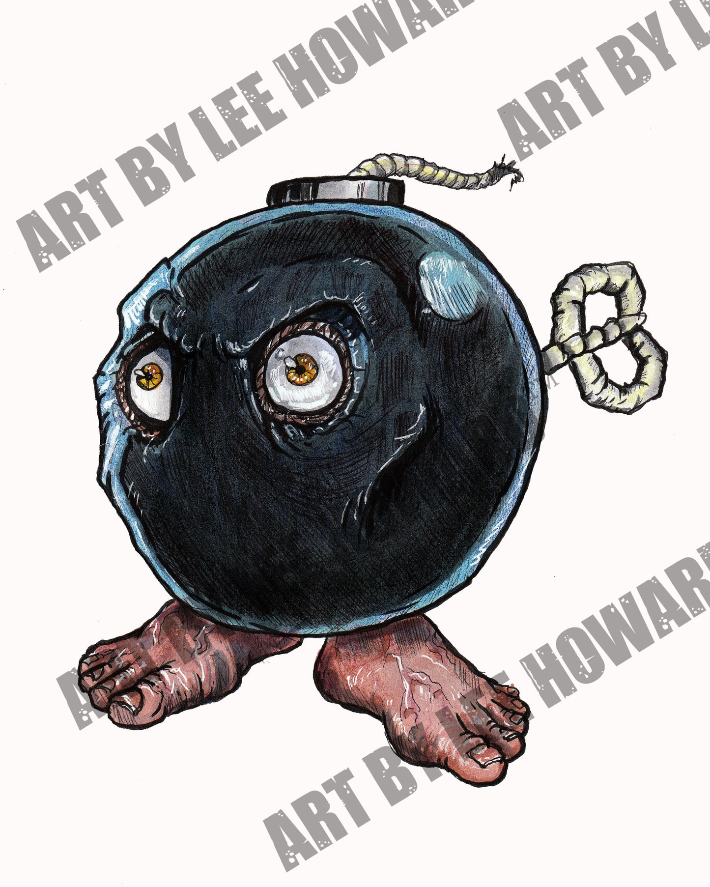 Super SCARIO but HORROR - Bob Omb - 8x10 PRINT/Reproduction - Signed by Artist