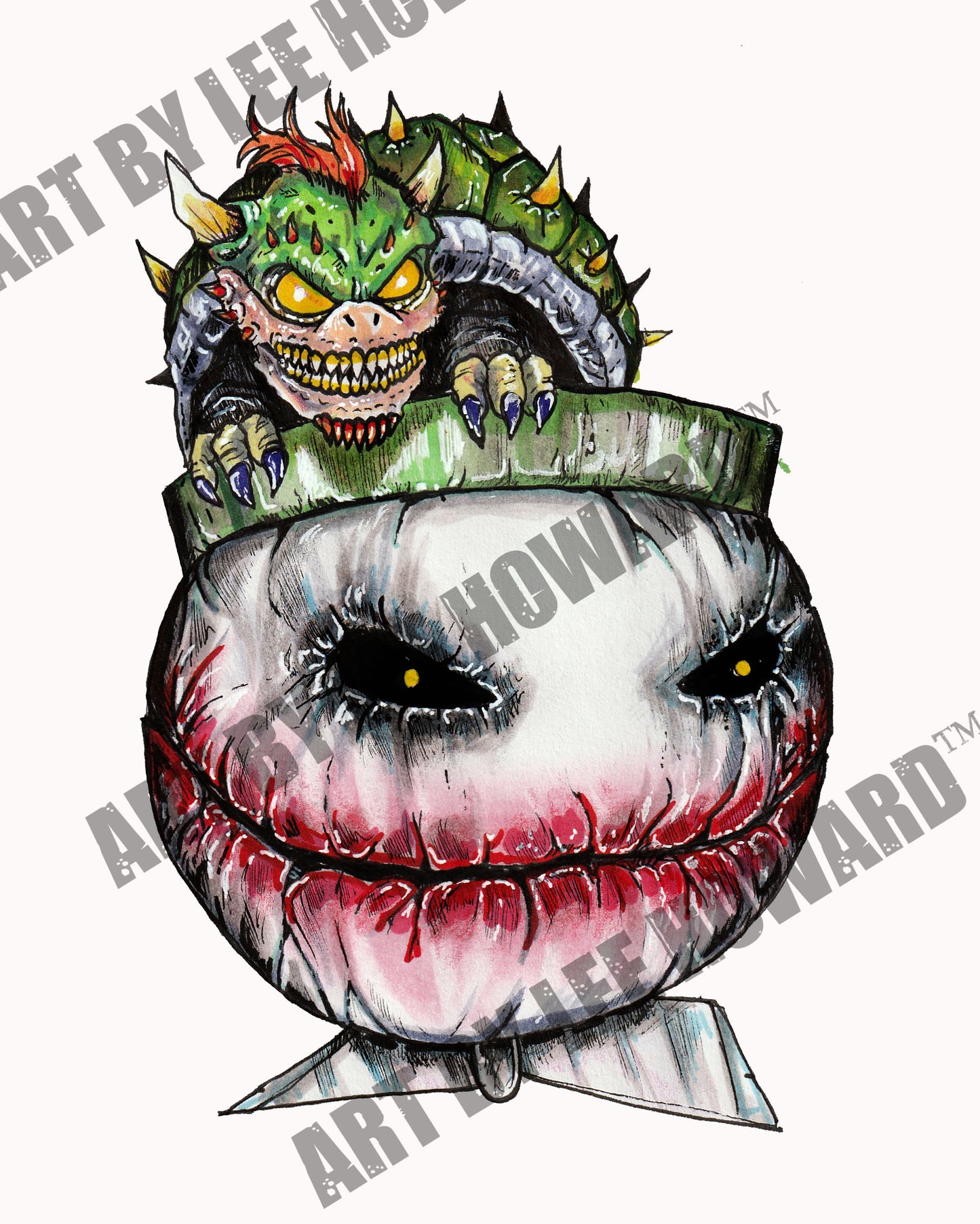 Super SCARIO but HORROR - Bowser Jr - 8x10 PRINT/Reproduction - Signed by Artist