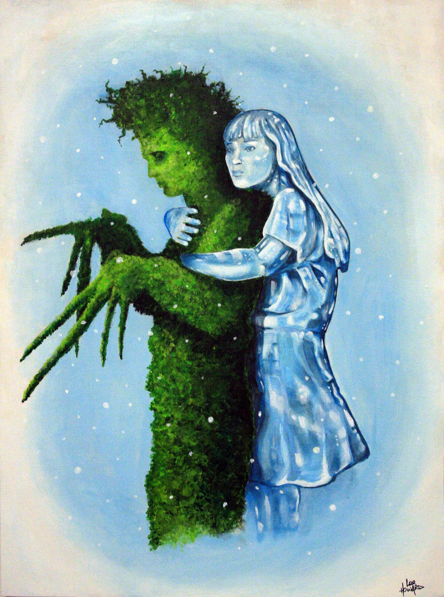 Edward Scissorhands Original Acrylic Painting 18" x 24" on Wood Panel