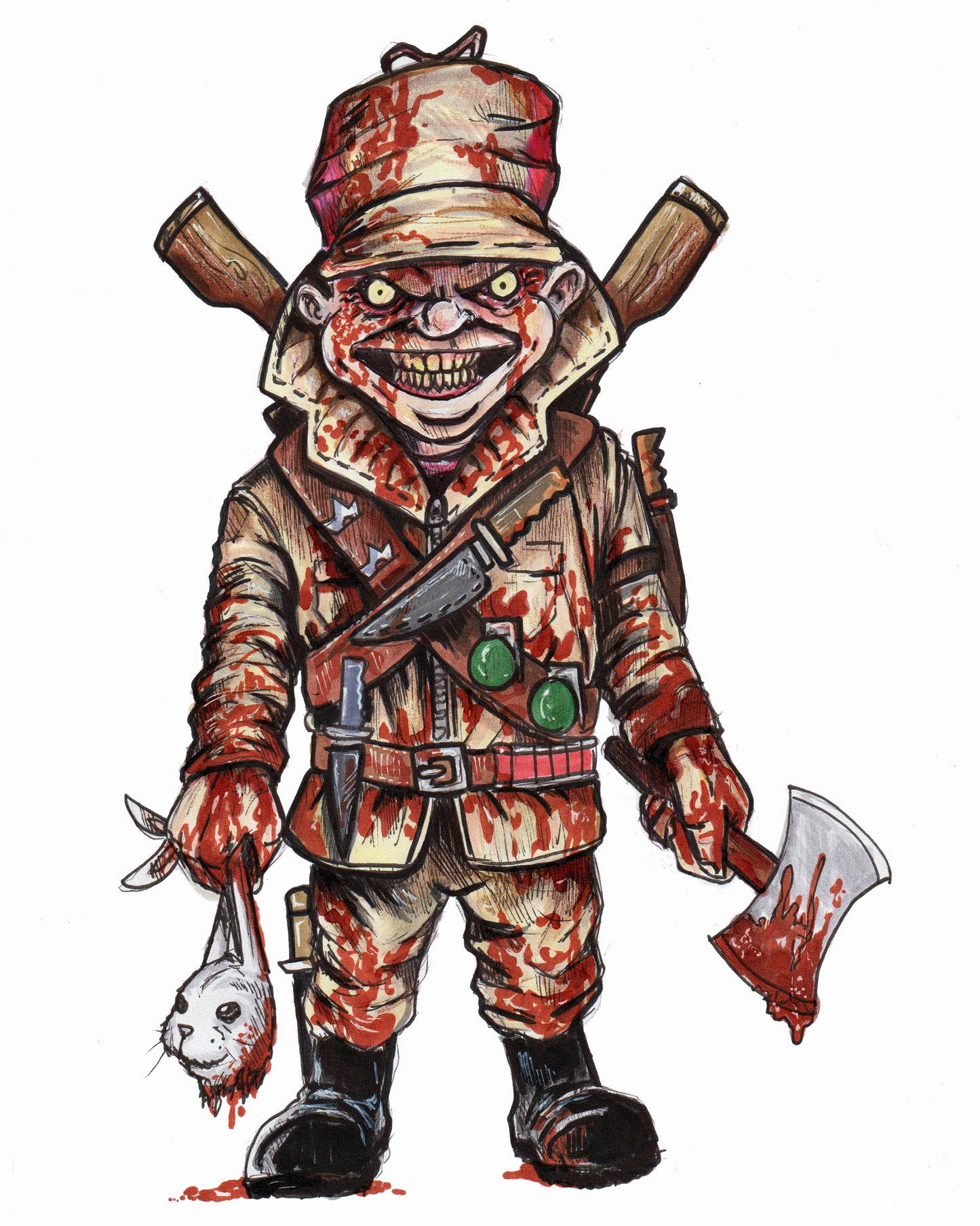 Horror Toons - Elmer - 8x10 PRINT/Reproduction - Signed by Artist