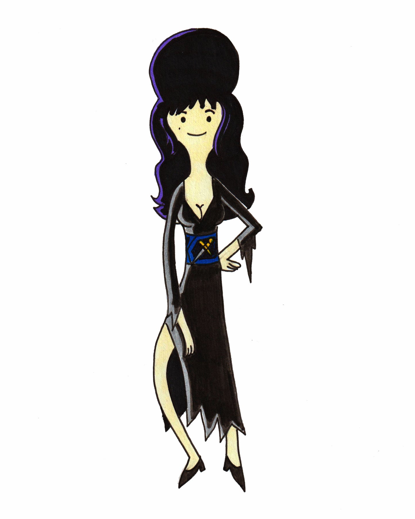 Elvira - in an ‘Adventure Time' Style - 9"x12" Original Drawing