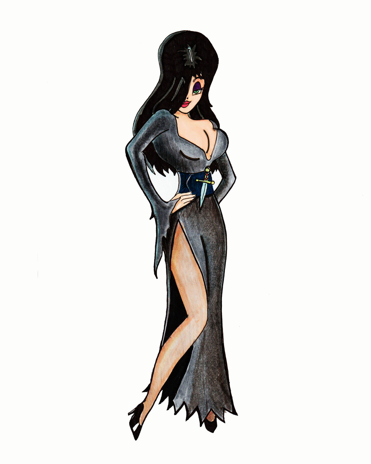 Elvira in a Jessica Rabbit Style - 8x10 Print / Poster - Signed!