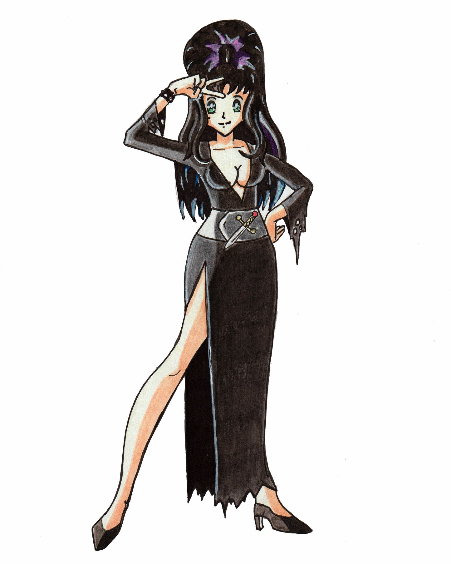 Elvira - in a Manga Style - 9"x12" Original Drawing