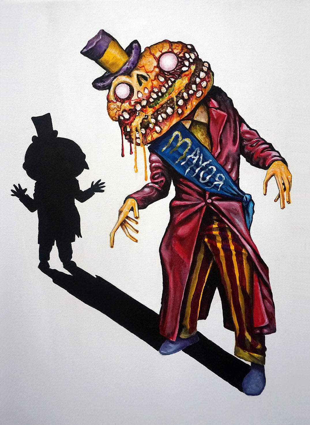 Mayor McCheese Fast Food Monsters - 16"x20 Original Acrylic Painting on Canvas