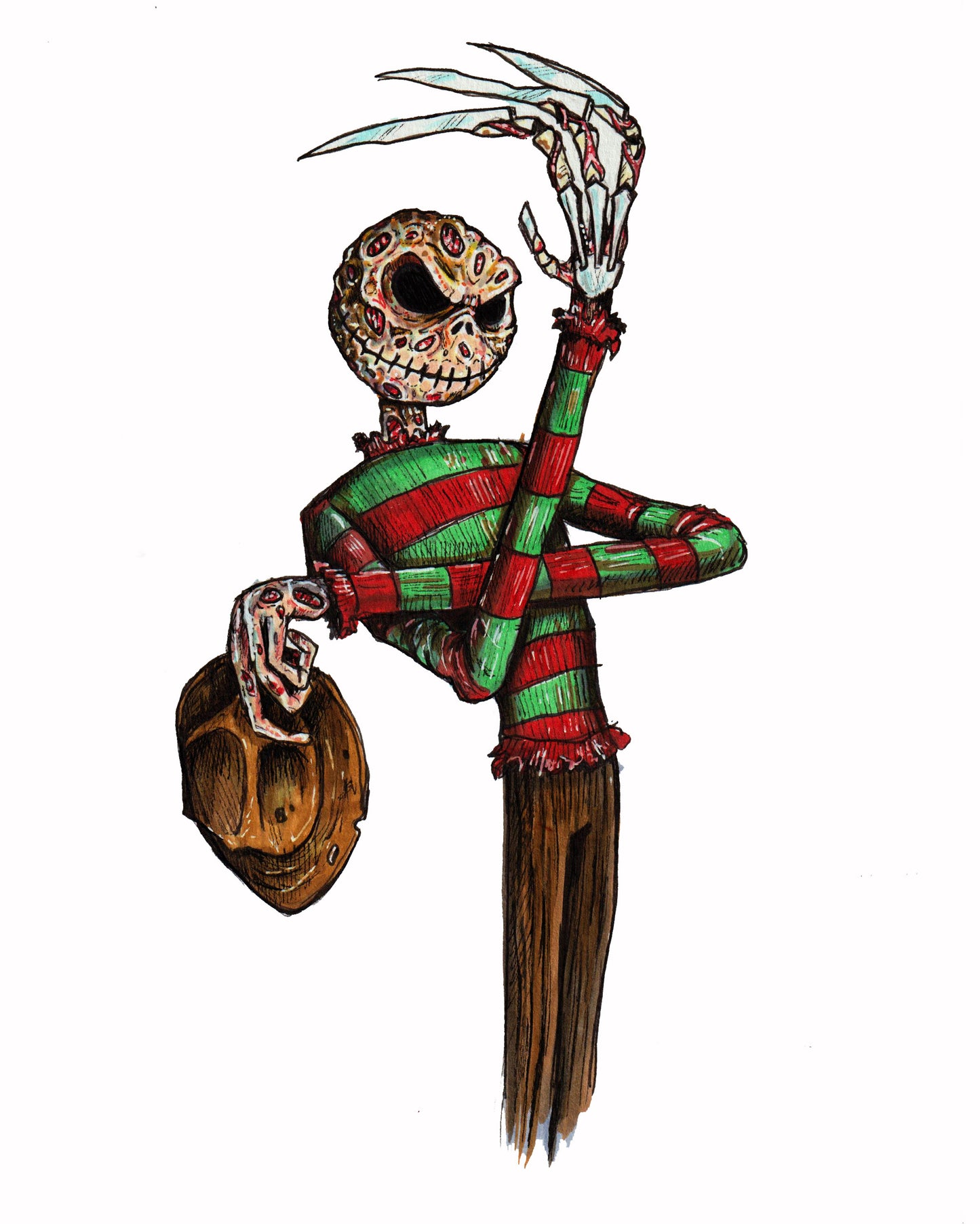 Freddy / Jack Skellington - Horror Mashup 8" x 10" Print/Reproduction