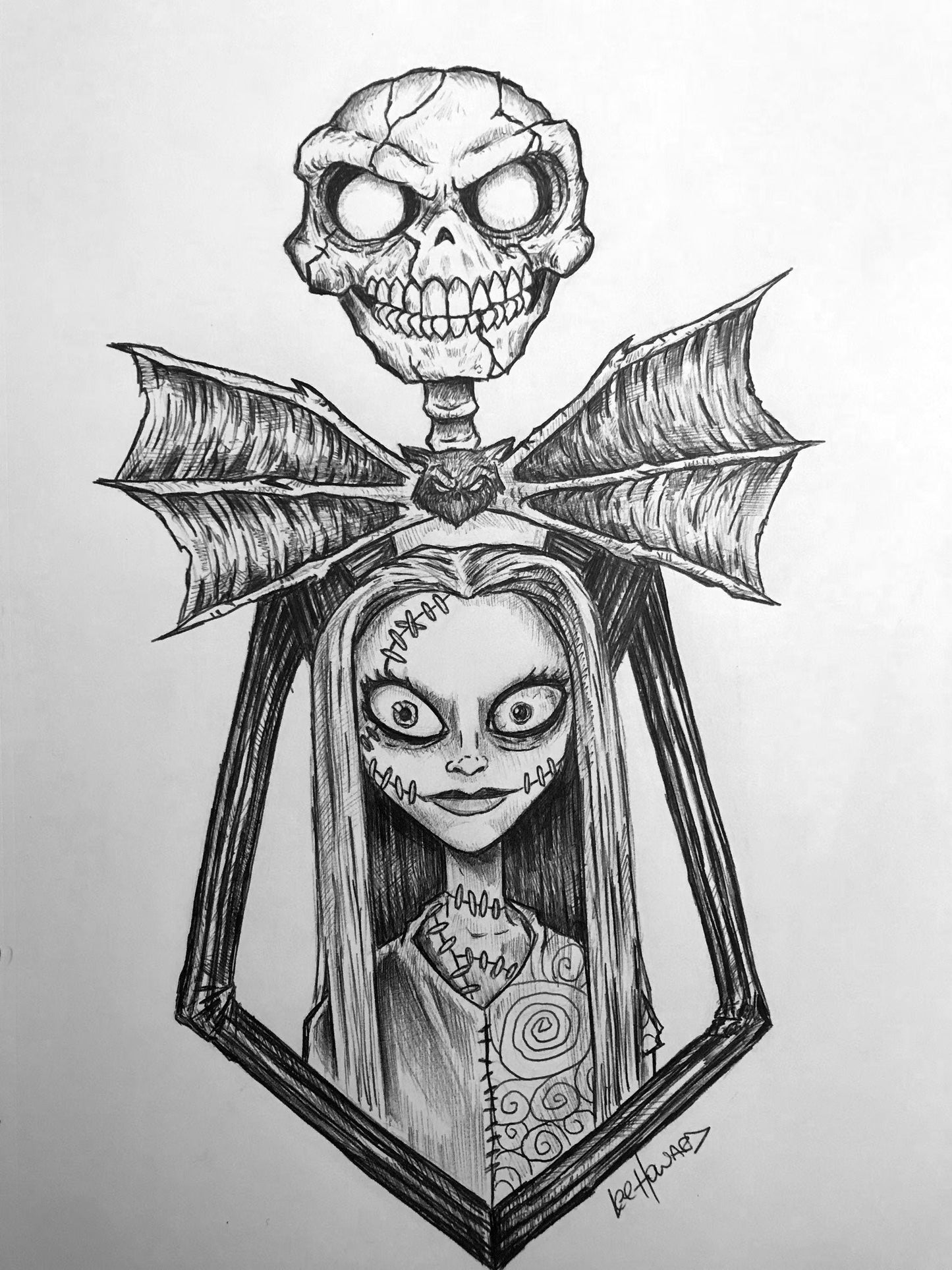 Jack & Sally but HORROR 8” x 10” PRINT / Reproduction - signed by artist!
