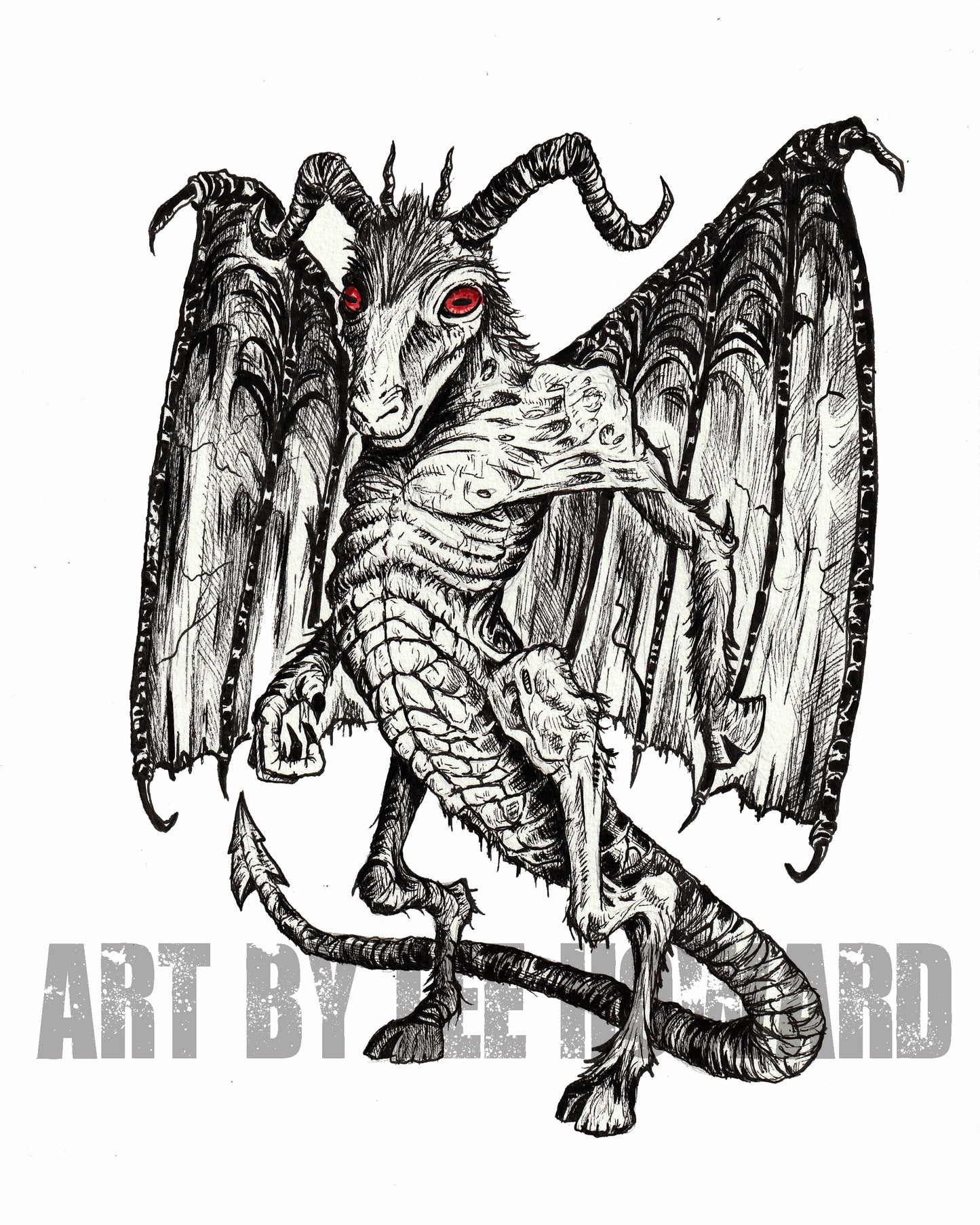 CRYPTIDS - the Jersey Devil 8x10 PRINT (blank background) - Signed!