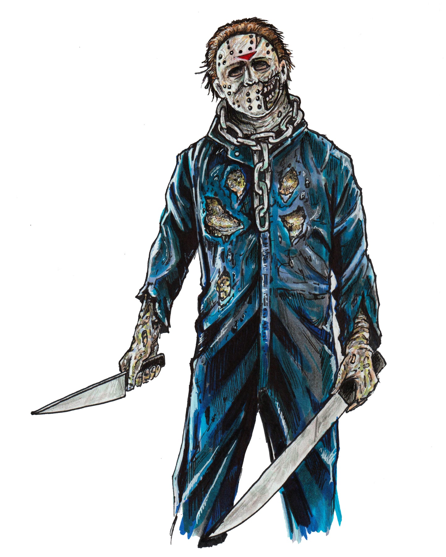 Michael Myers / Jason - Horror Mashup 8" x 10" Print/Reproduction