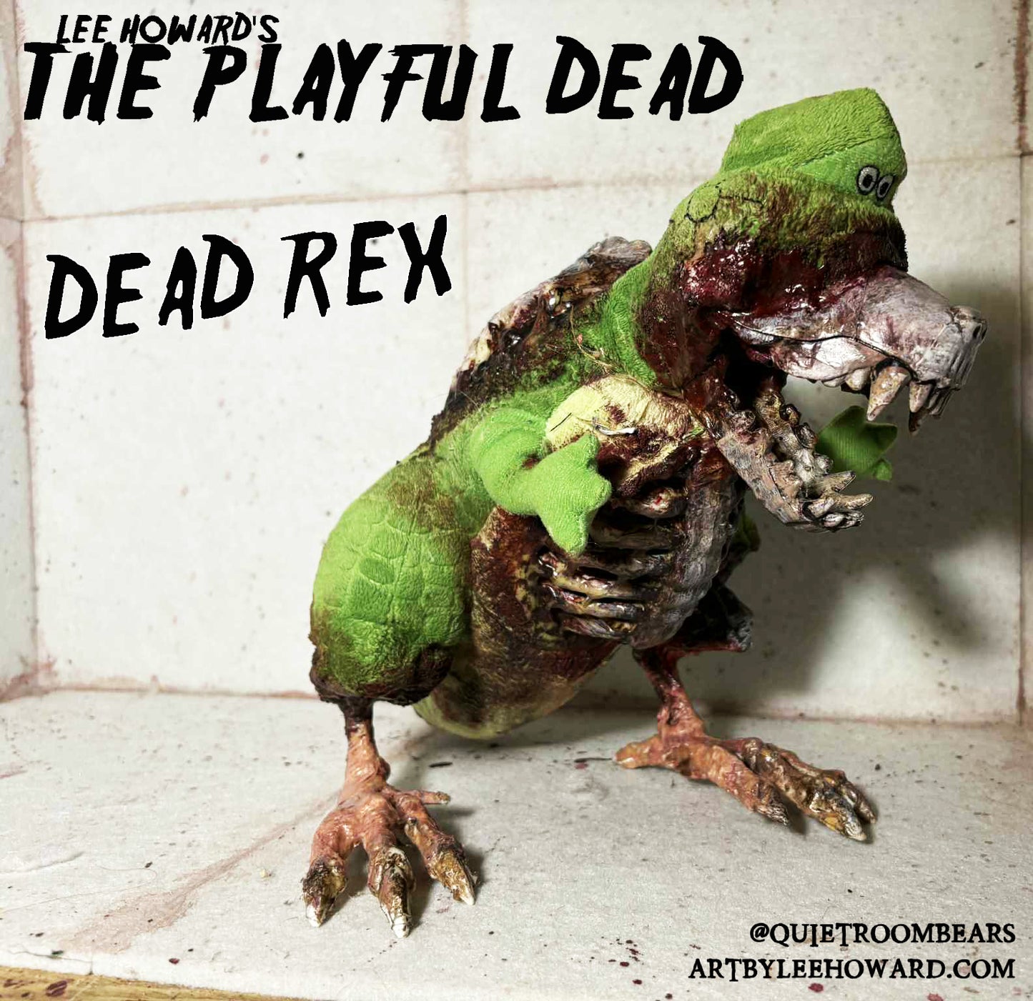Playful Dead - Zombie Rex from Toy Story - One of a kind horror art plush!