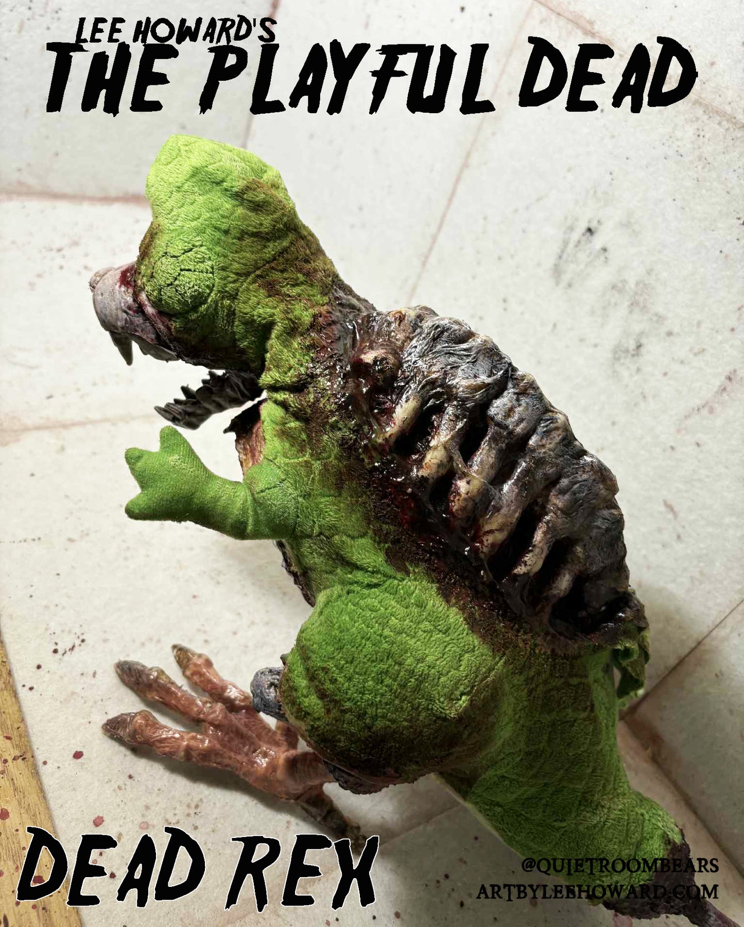 Playful Dead - Zombie Rex from Toy Story - One of a kind horror art plush!