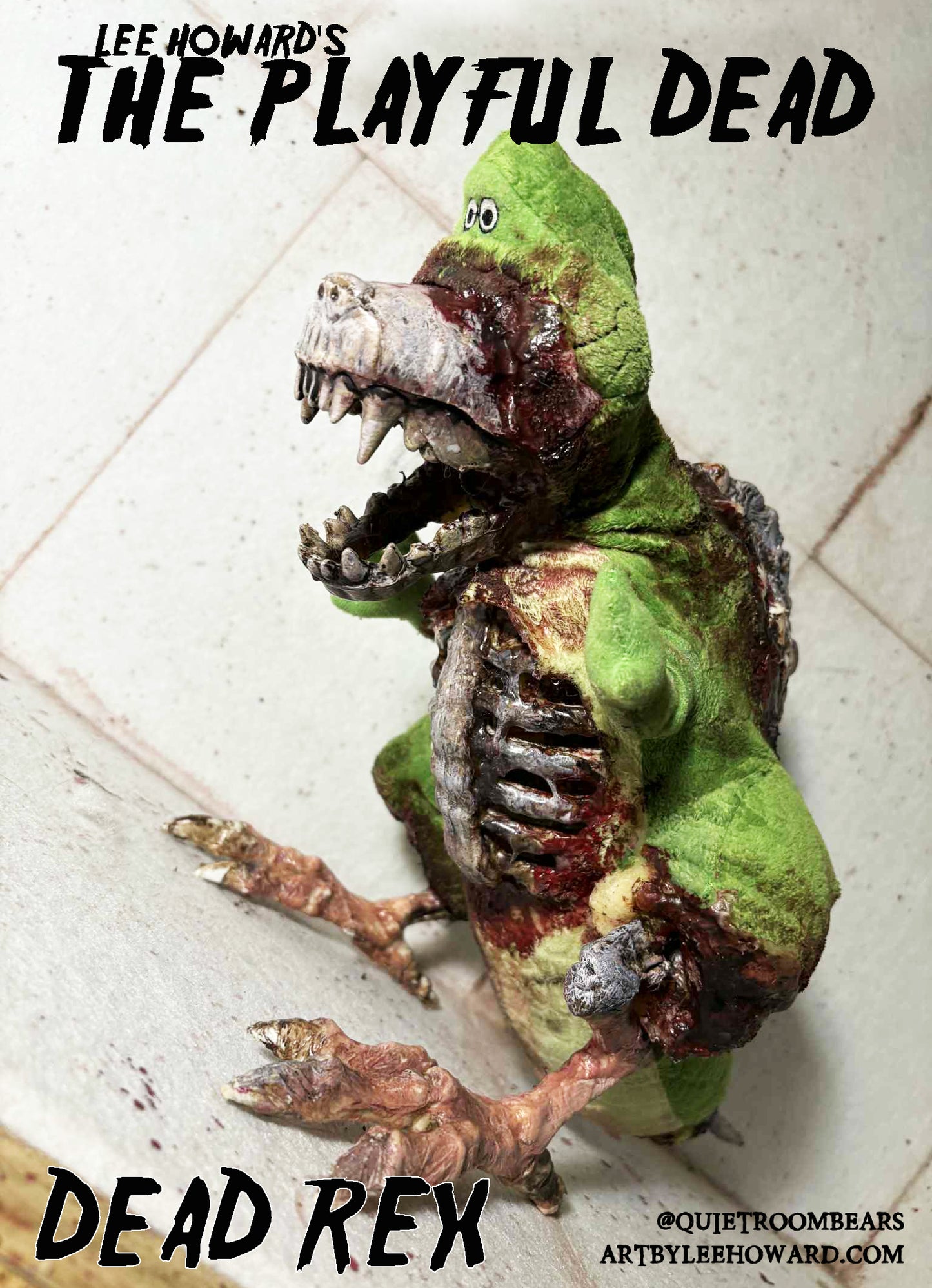 Playful Dead - Zombie Rex from Toy Story - One of a kind horror art plush!
