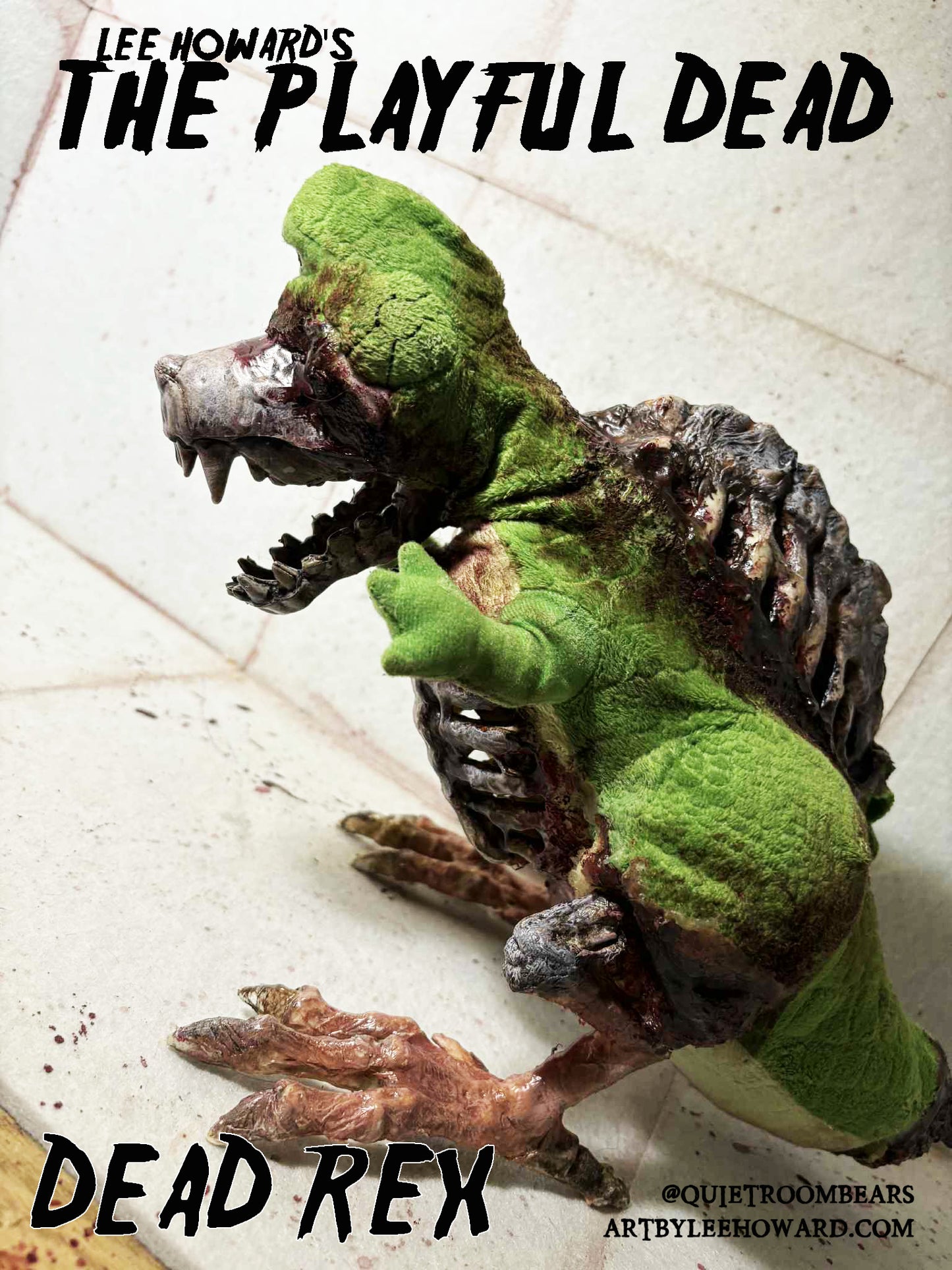Playful Dead - Zombie Rex from Toy Story - One of a kind horror art plush!