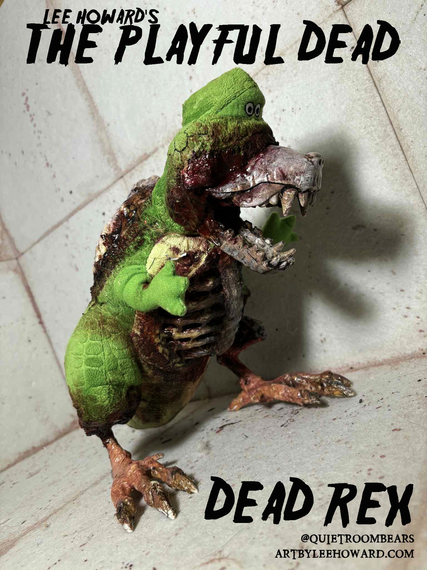 Playful Dead - Zombie Rex from Toy Story - One of a kind horror art plush!