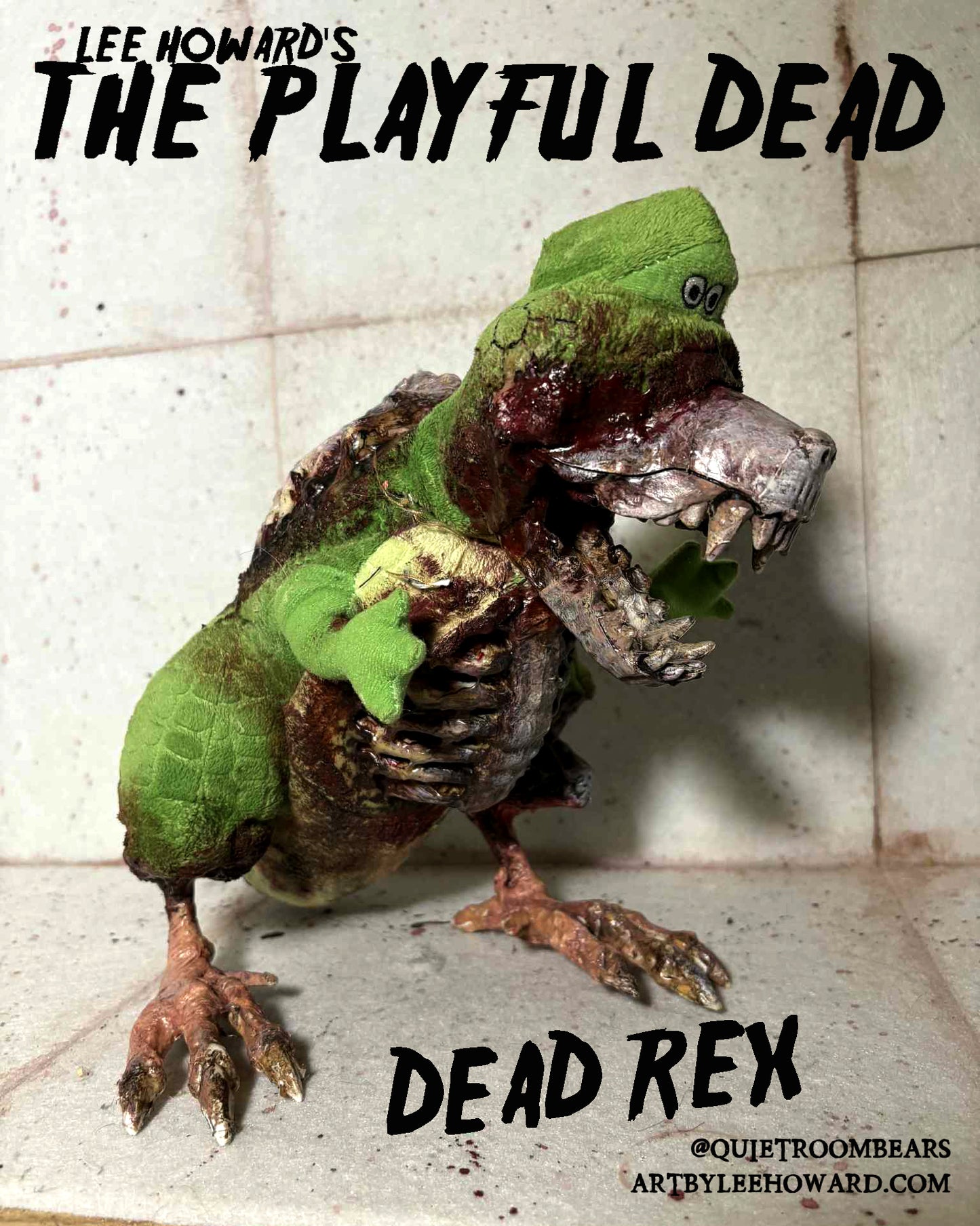 Playful Dead - Zombie Rex from Toy Story - One of a kind horror art plush!