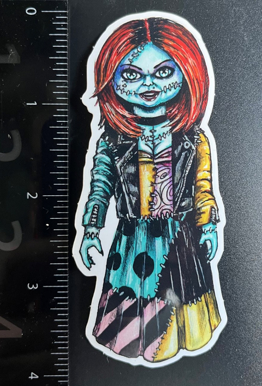 Tiffany Valentine / Sally Mashup 4" STICKER!