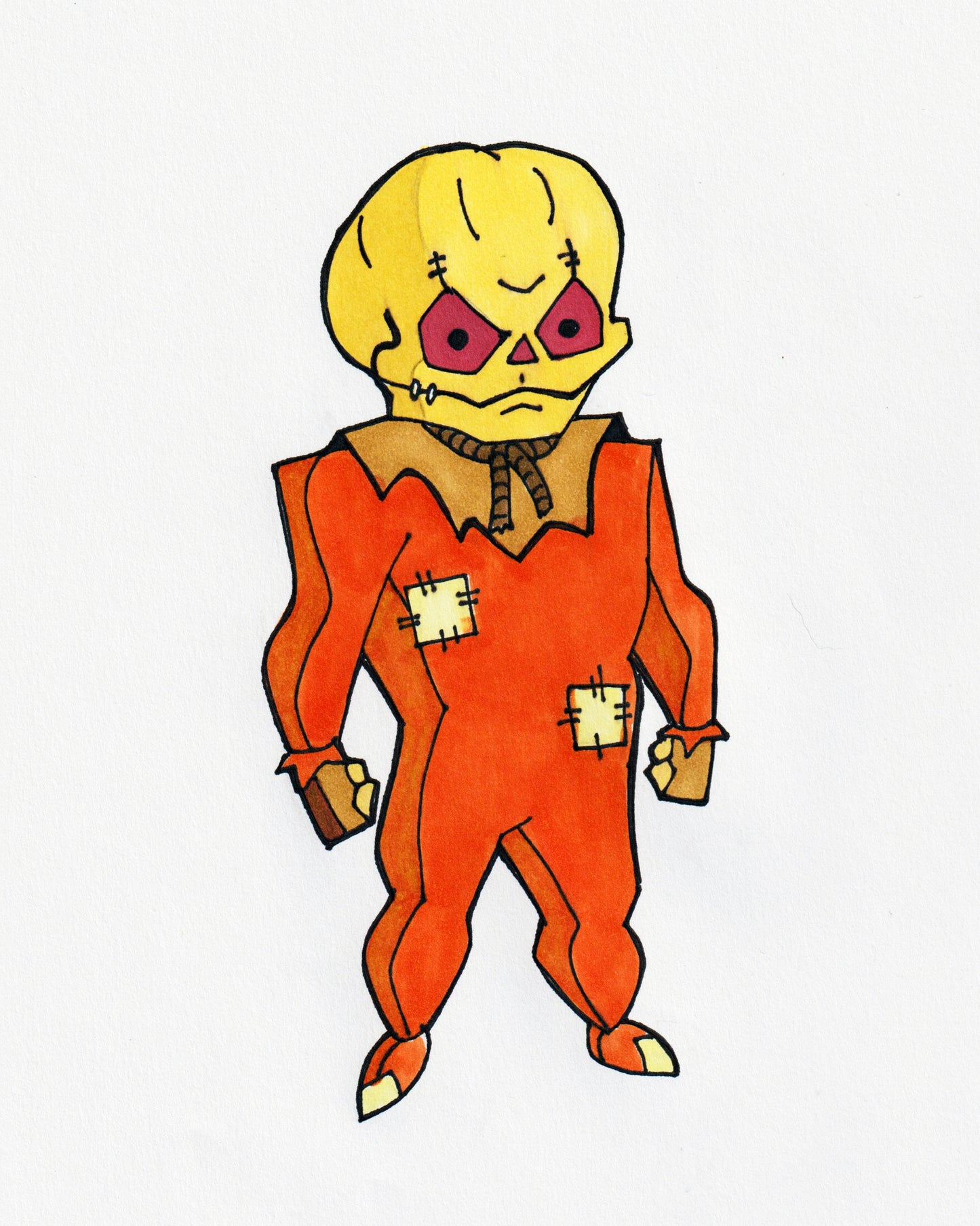 Trick r Treat Sam - in Batman the Animated Series Style - Original Drawing 9"x12"
